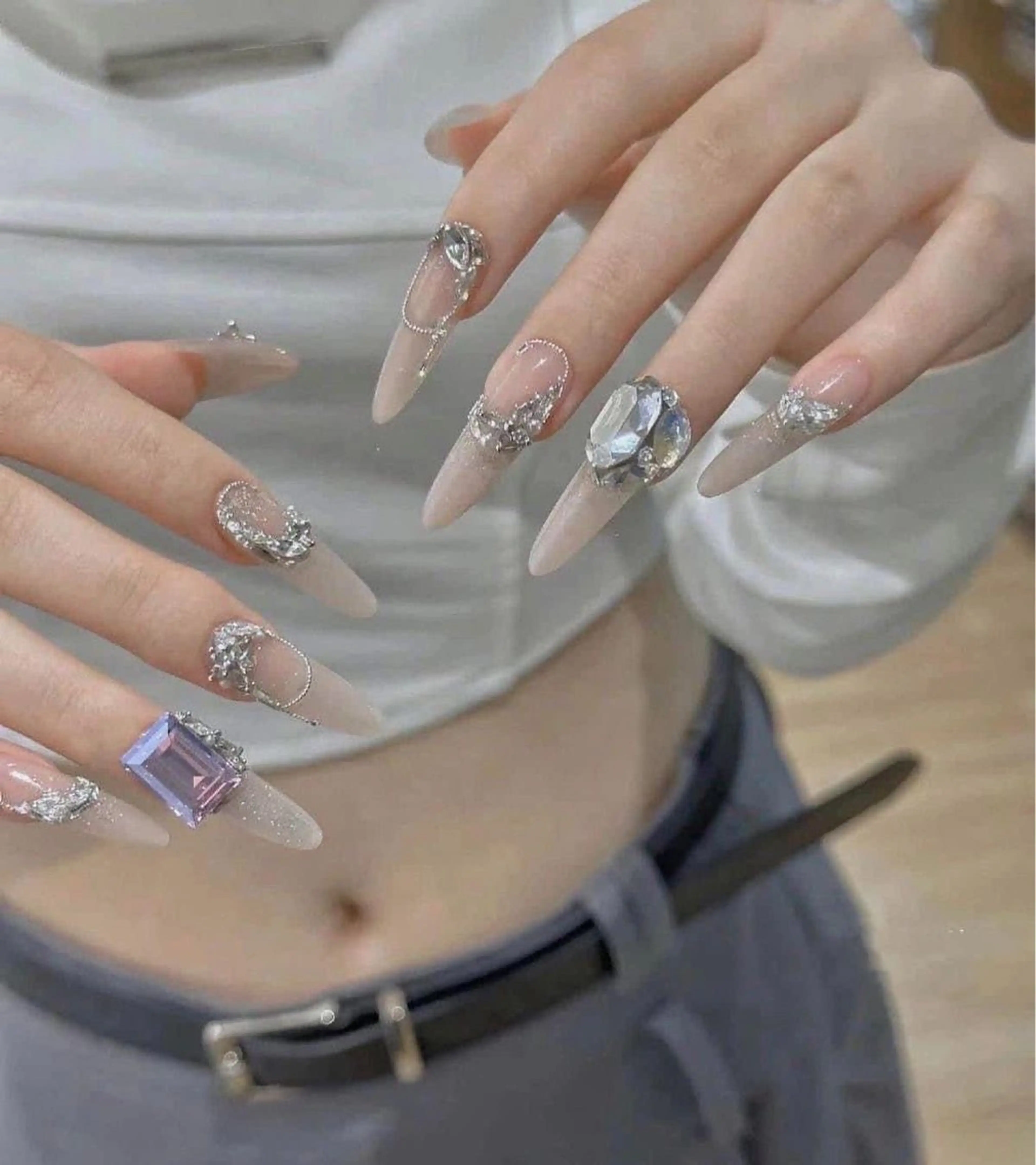 ネイル アートネイル 長さ出し ジェルネイル マグネットネイル ニュアンスネイル ハンドネイル Cloudy Chan Nailのネイルデザイン