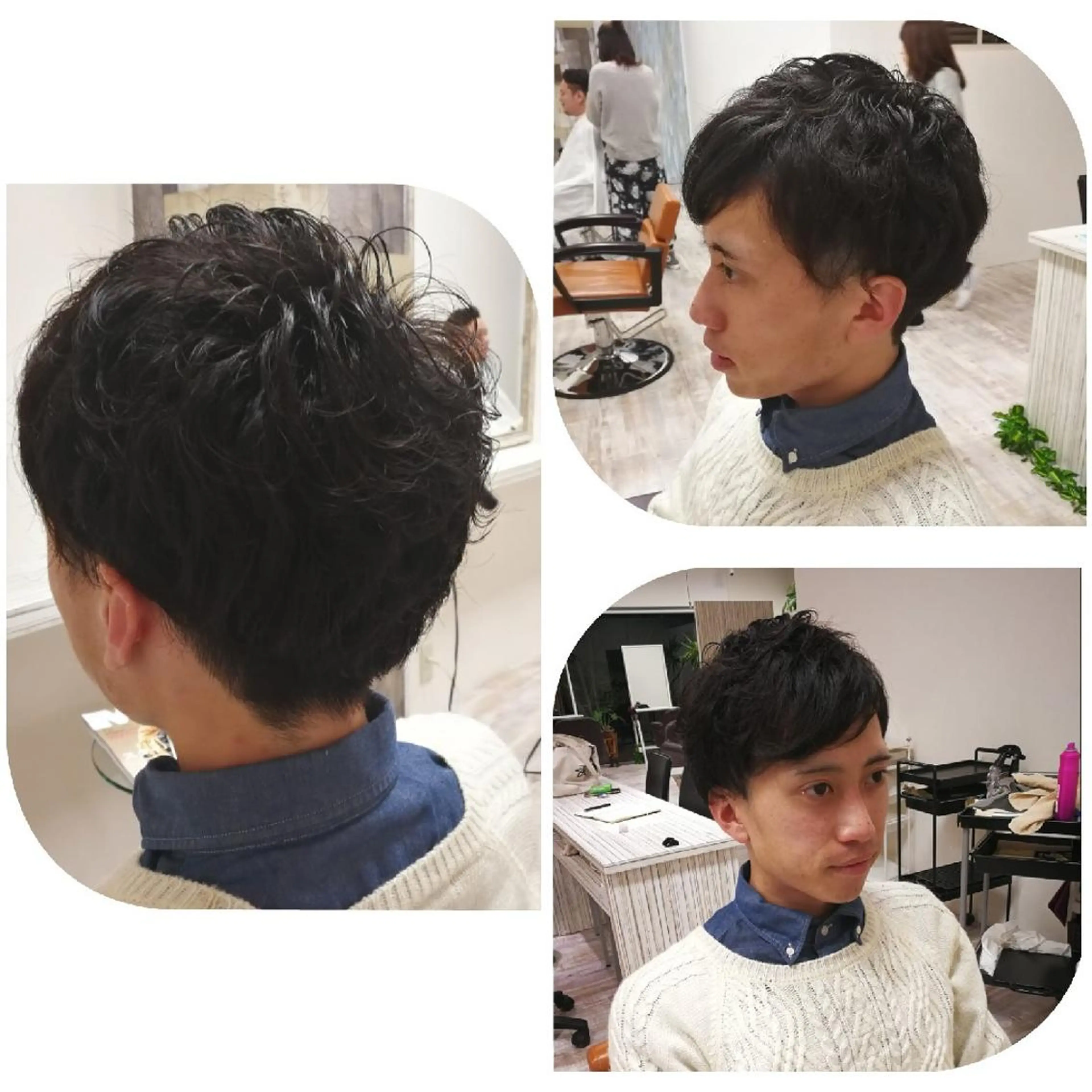 ショート パーマ メンズ メンズパーマ Aile所属・酸性ストレート／カラ ー/山下高明のヘアスタイル