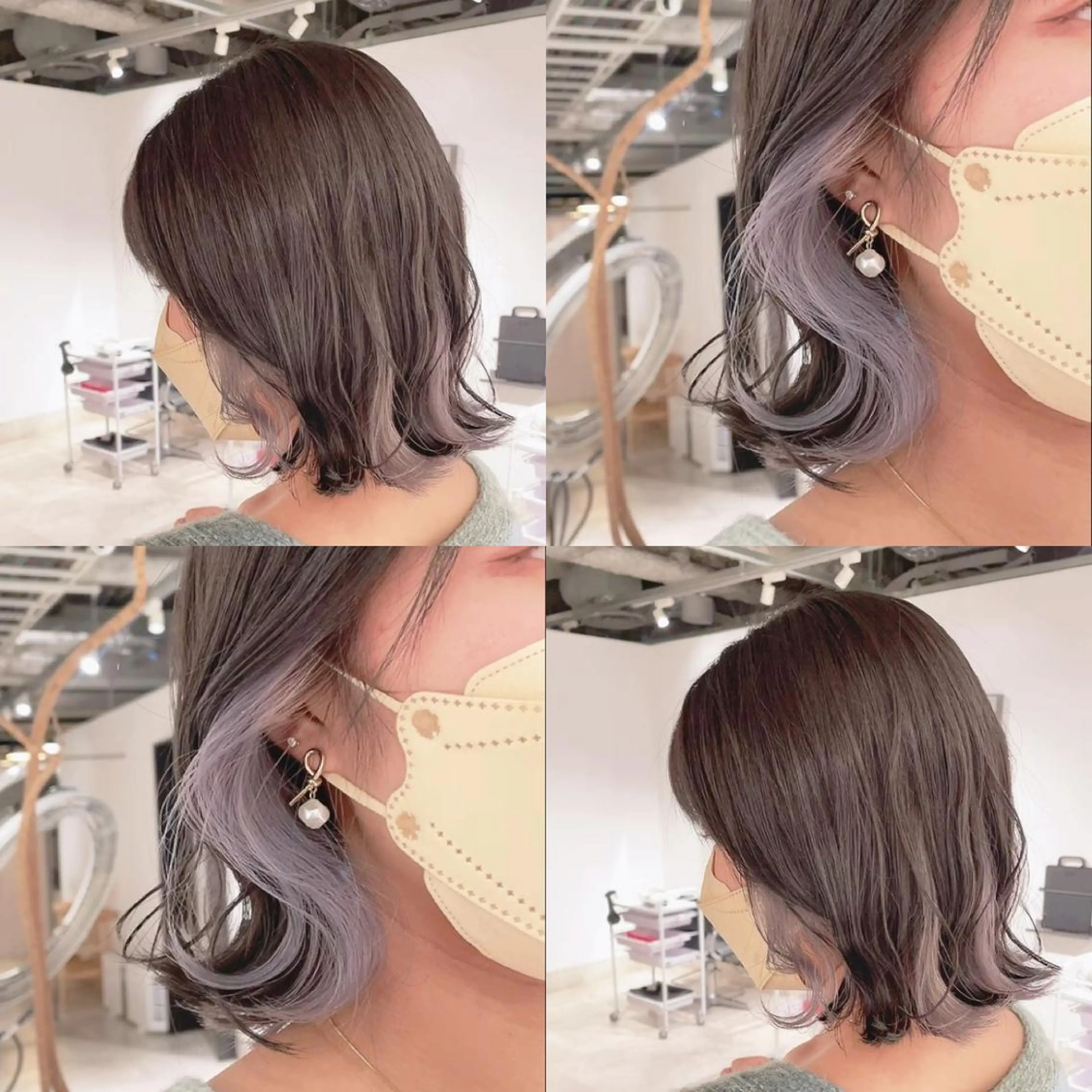 カラー ブリーチ シルバー ヘアカラー トリートメント 渋谷:インナーカラー ／🍒エリカ🍒のヘアスタイル