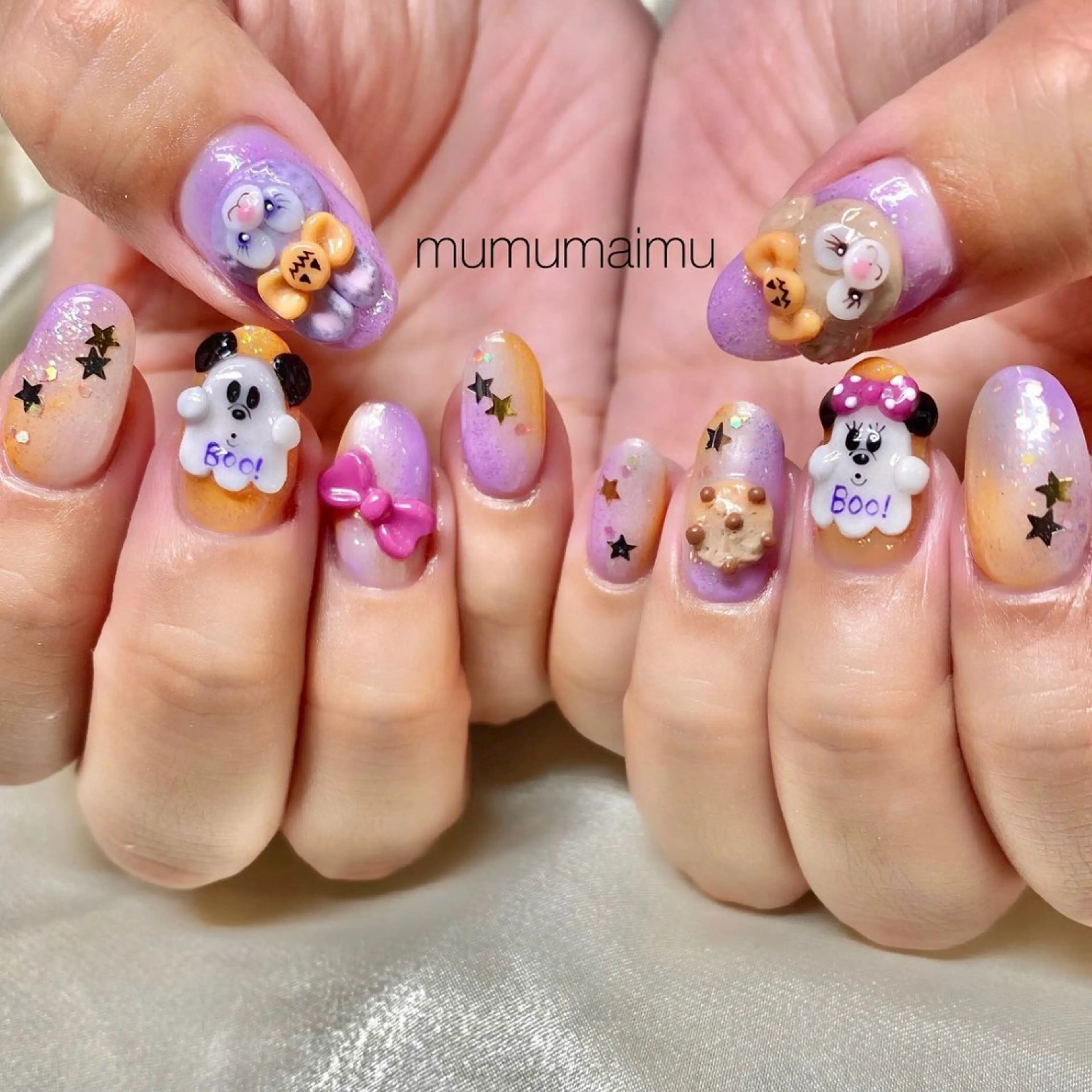 【ハンド・オフ有】ジェル180分キャラクターネイルの写真