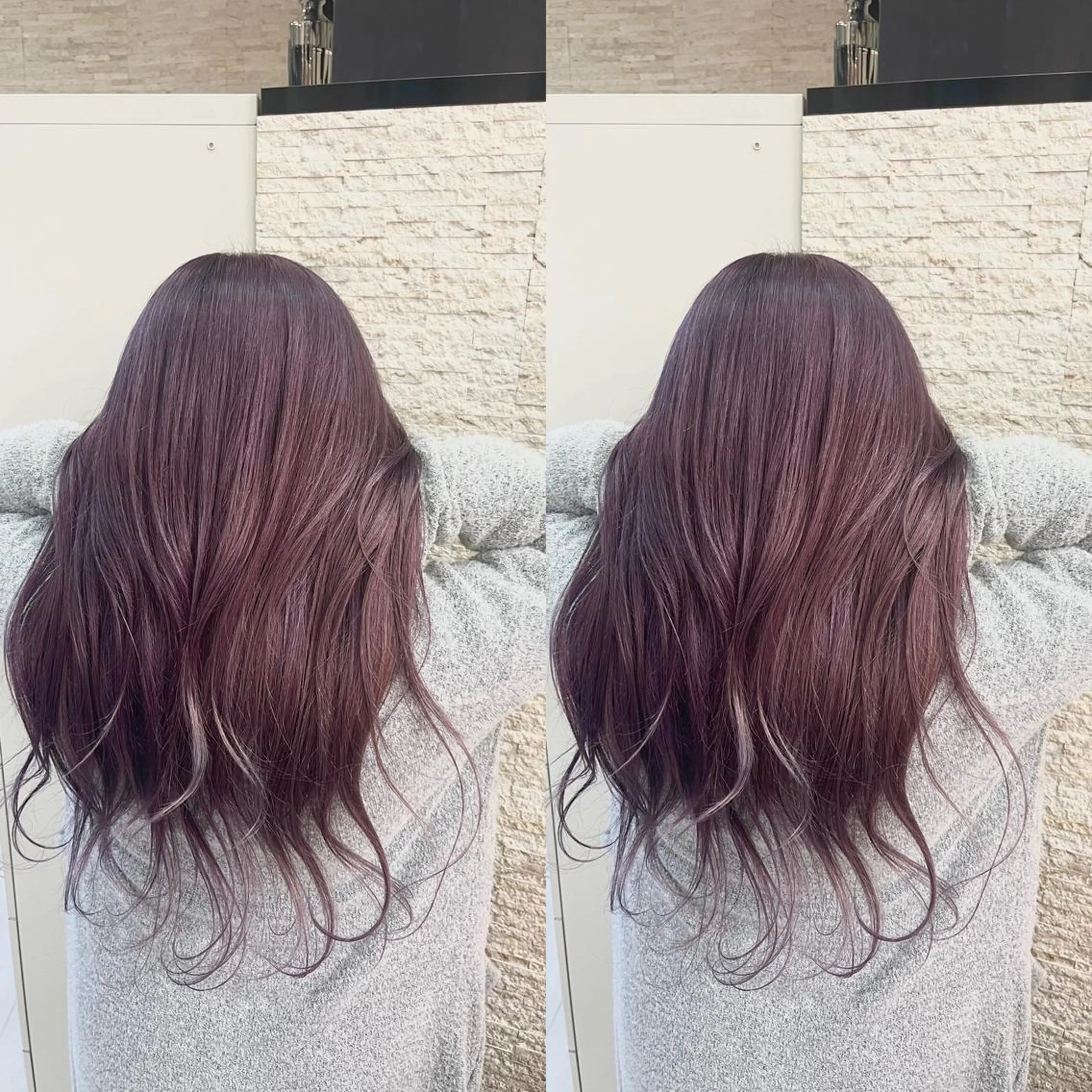 セミロング ヘアカラー Y Uのヘアスタイル