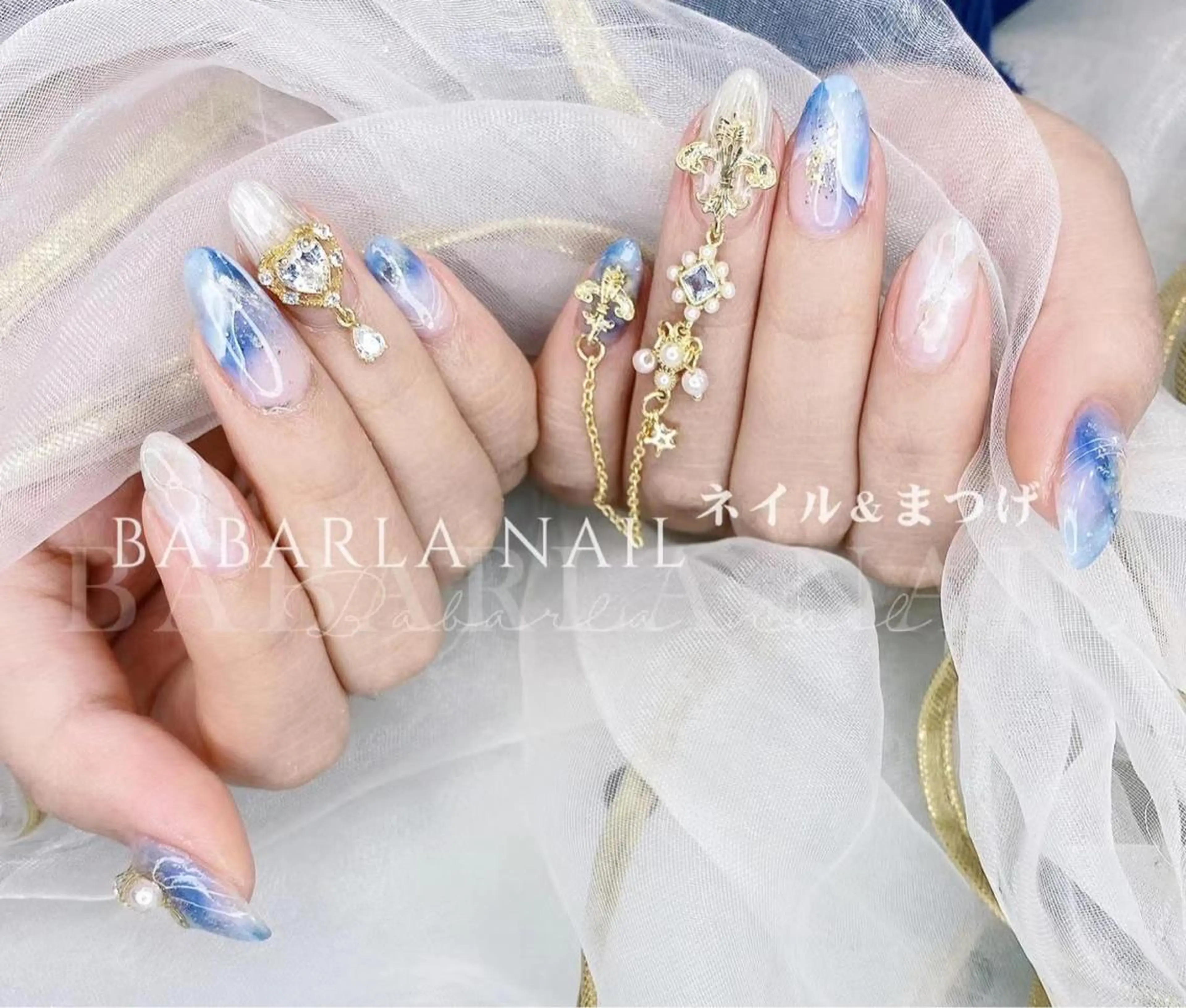 ネイル ブルー Babarla Nailのネイルデザイン