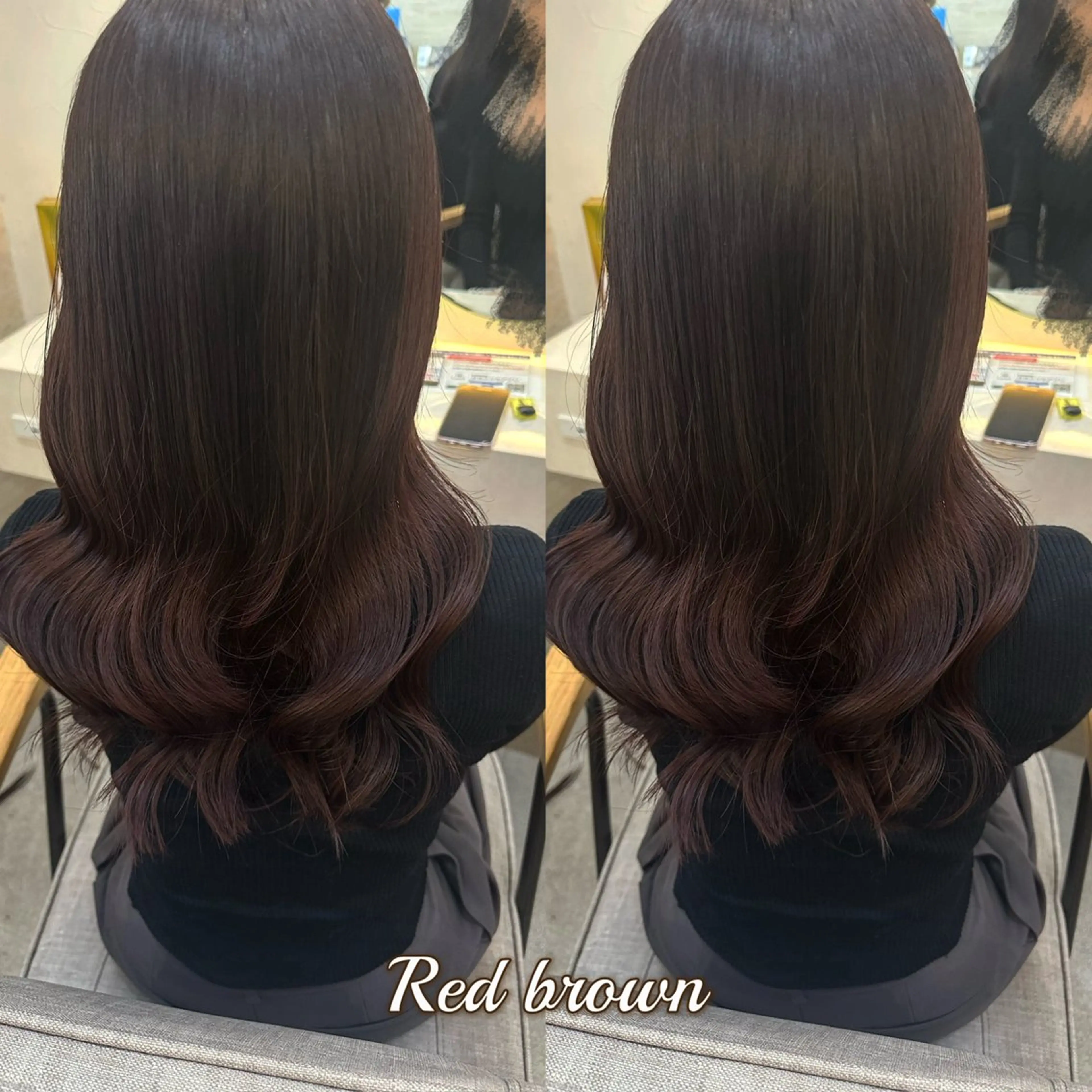 ロング レッドブラウン ヘアカラー トリートメント lovis🧸ゆうあ 🧸/透明感カラーのヘアスタイル