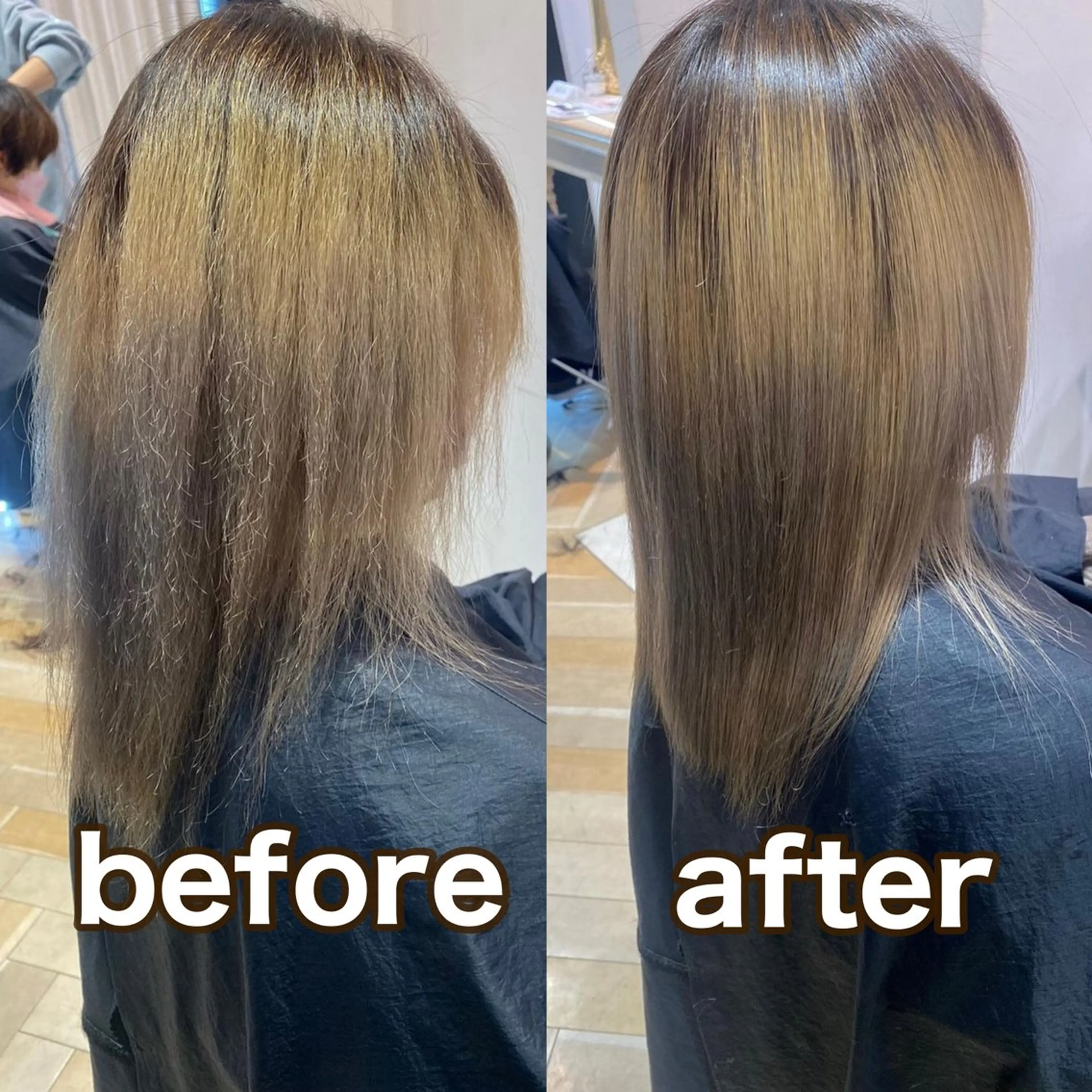 セミロング カラー 脱白髪染め/ 髪質改善/ハクのヘアスタイル