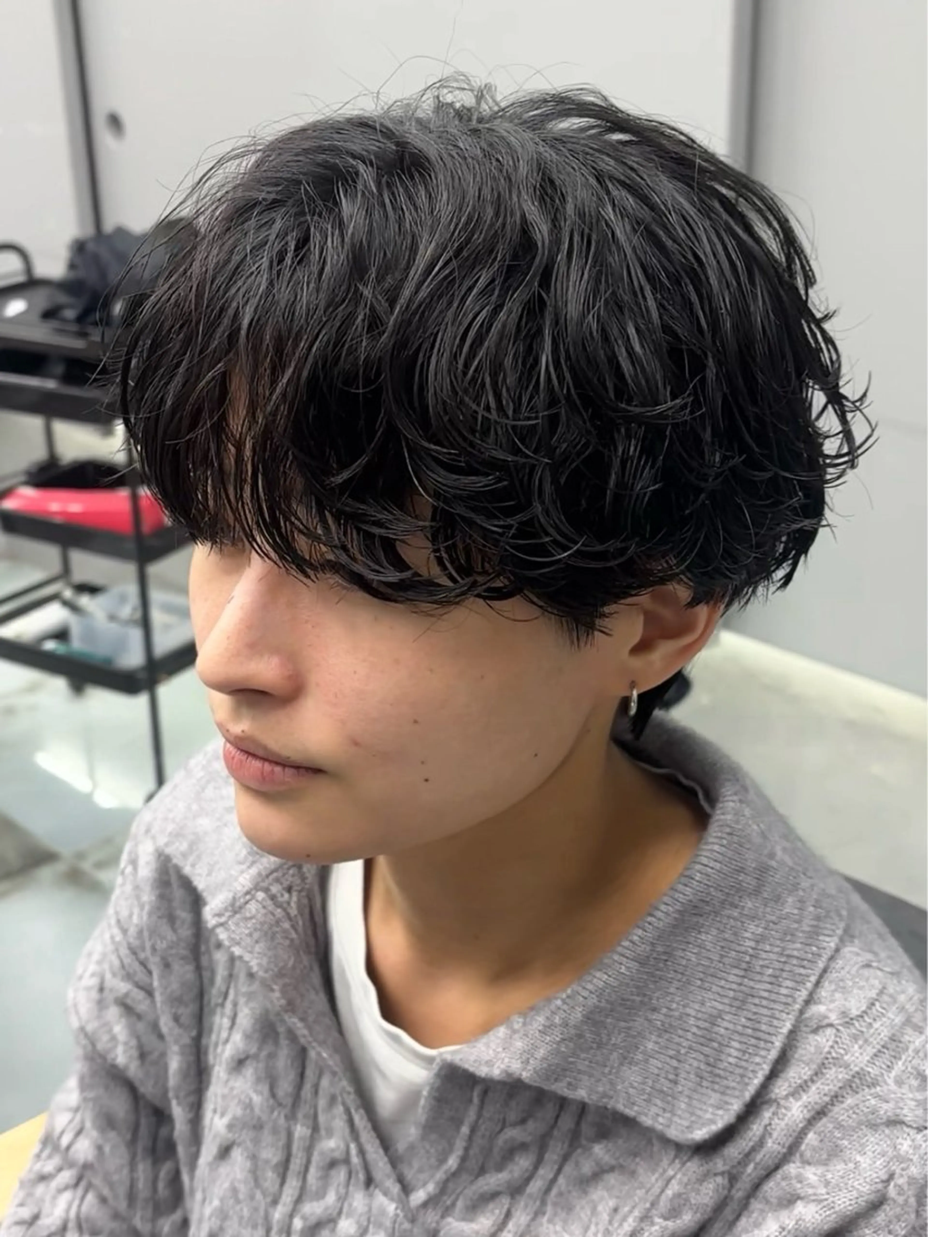 ショート カラー パーマ メンズ メンズ韓国風 メンズパーマ 韓国風ヘア カット パーマ メンズパーマ/韓国 ヘア/Mino🤍のヘアスタイル