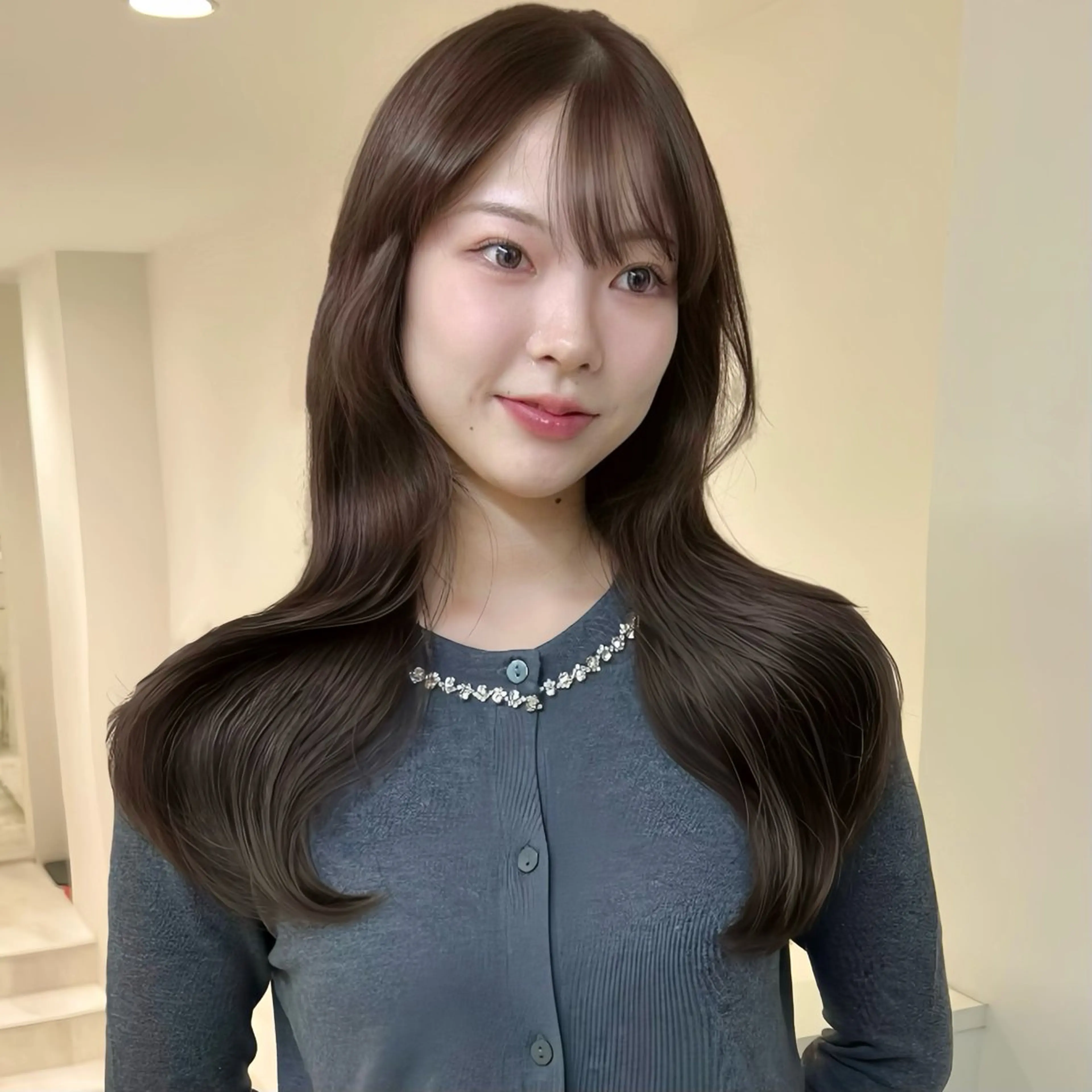 ロング レイヤーカット カット ヘアカラー AI TOKYO S所属・mizuki 【韓国レイヤー】のヘアスタイル