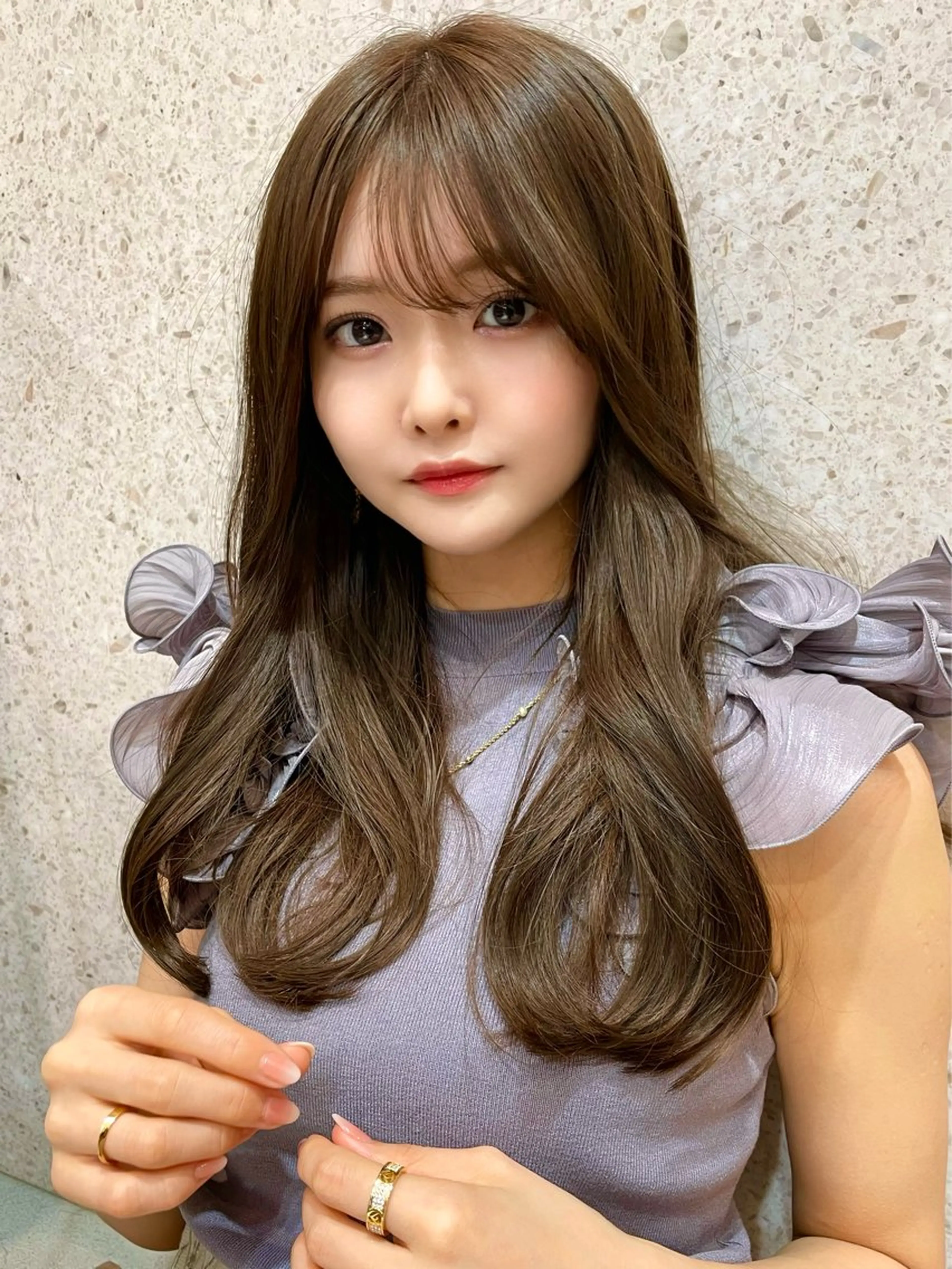 ロング カラー ベージュカラー ブリーチ ケアブリーチ 透明感カラー グレージュ 韓国ヘア🤍顔周り/ 髪質改善✨/林遼一郎のヘアスタイル