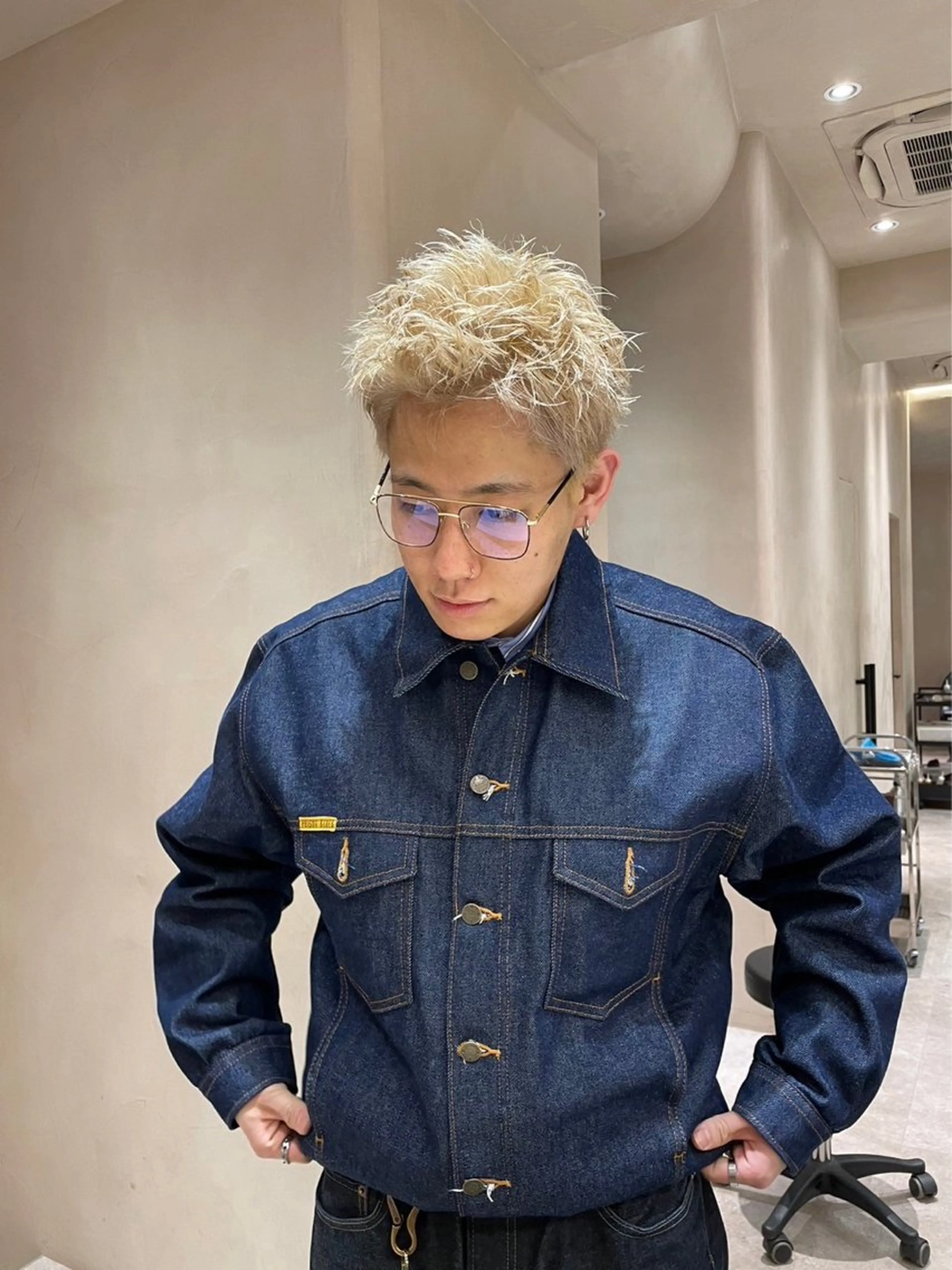 ショート カラー メンズ メンズブリーチ メンズショート ブリーチ ショートヘア ヘアカラー heavenly by HAVANA新宿所属・メンズショート/ピン パーマ/新宿/フウガのヘアスタイル