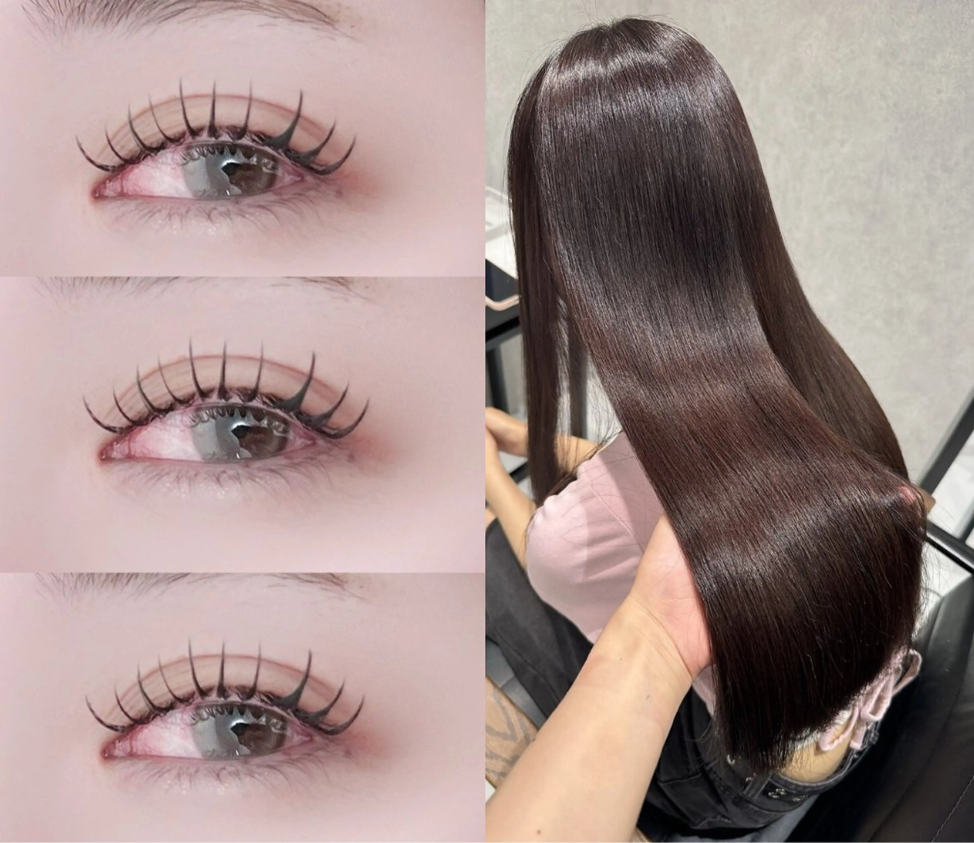 ロング 韓国風顔まわり/ベー ジュ/マツエク♡美咲のヘアスタイル