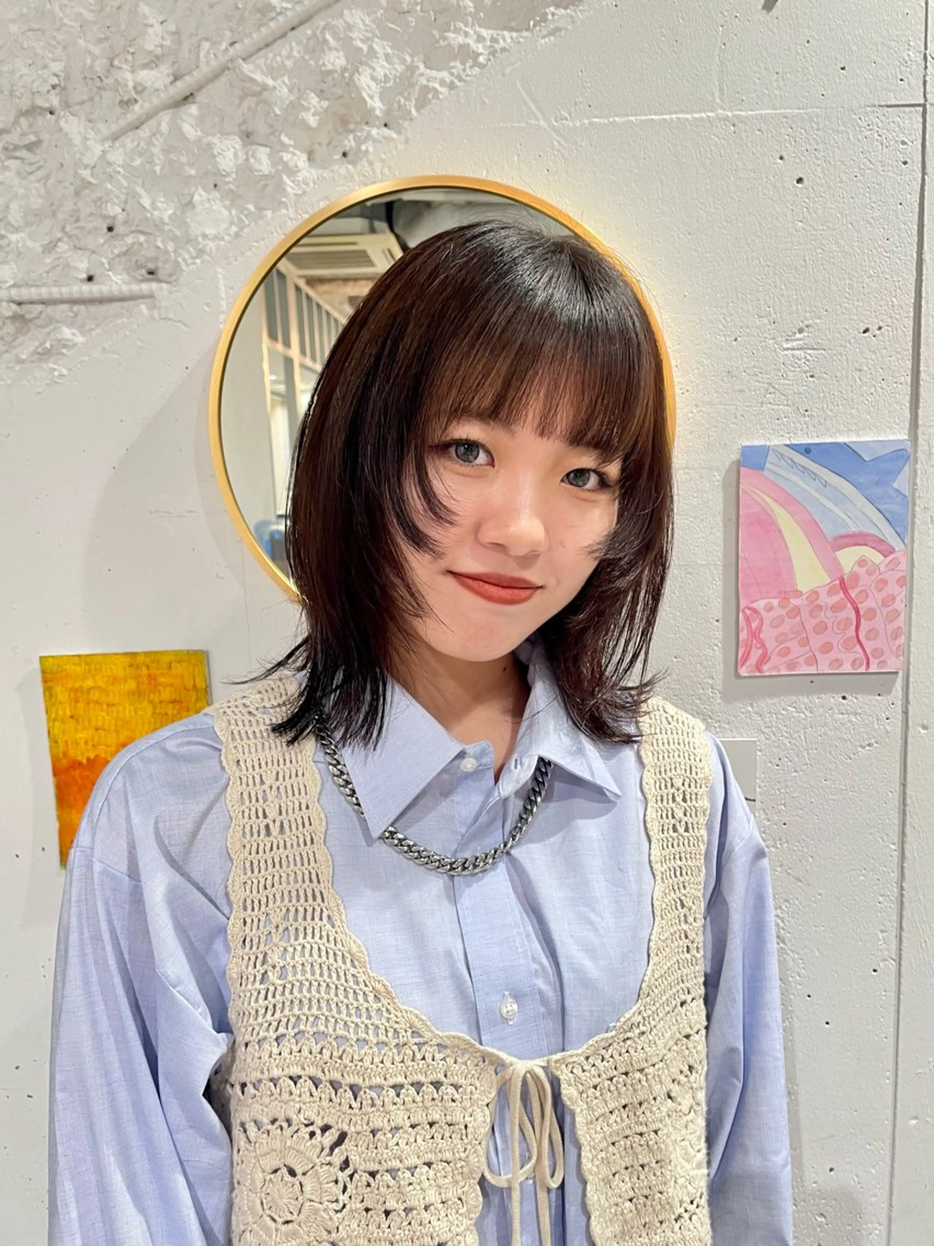 ミディアム レイヤーカット ウルフカット yearn所属・naho✂︎bob/ layerのヘアスタイル