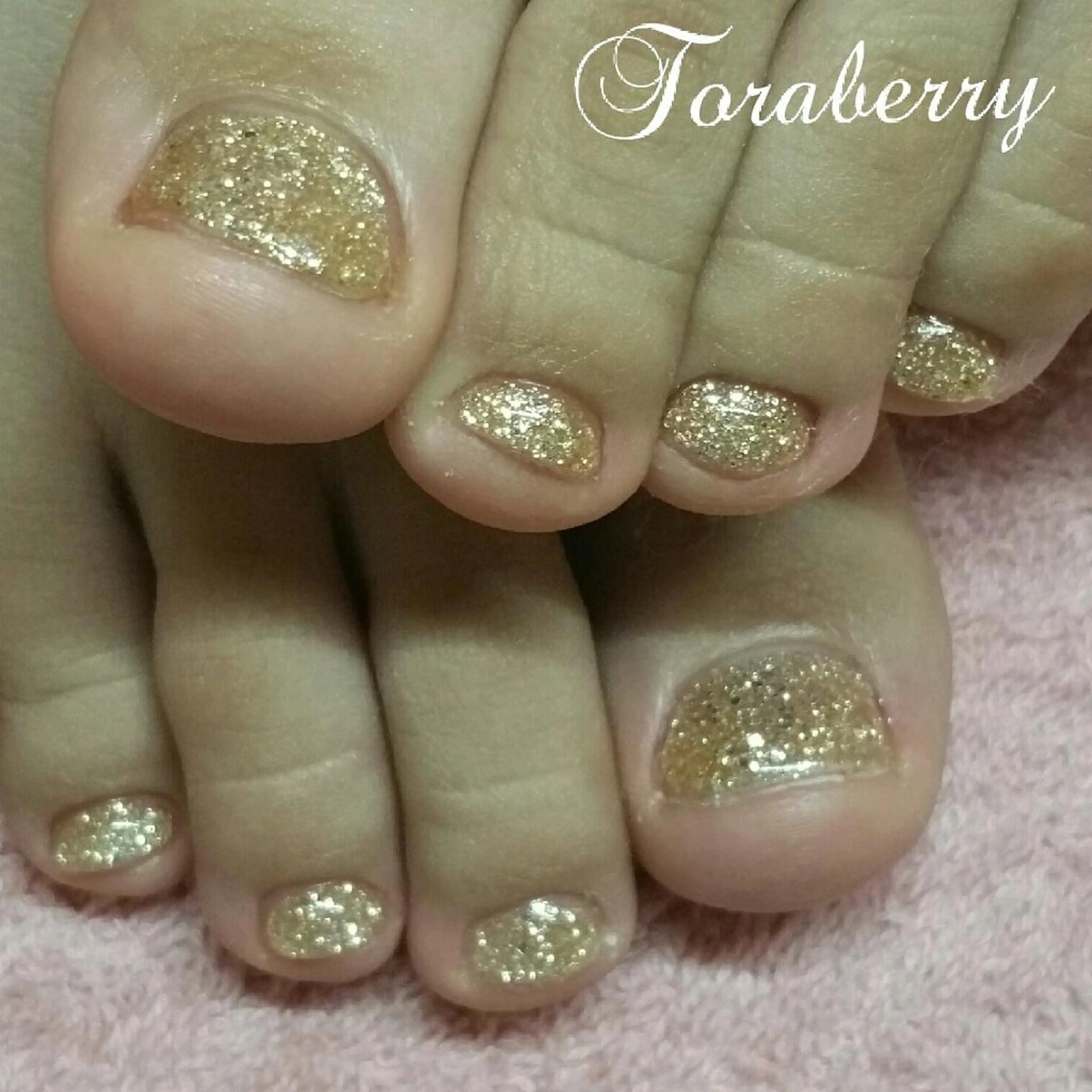 ネイル ラメ(グリッター) フットネイル ネイリスト なつみのネイルデザイン