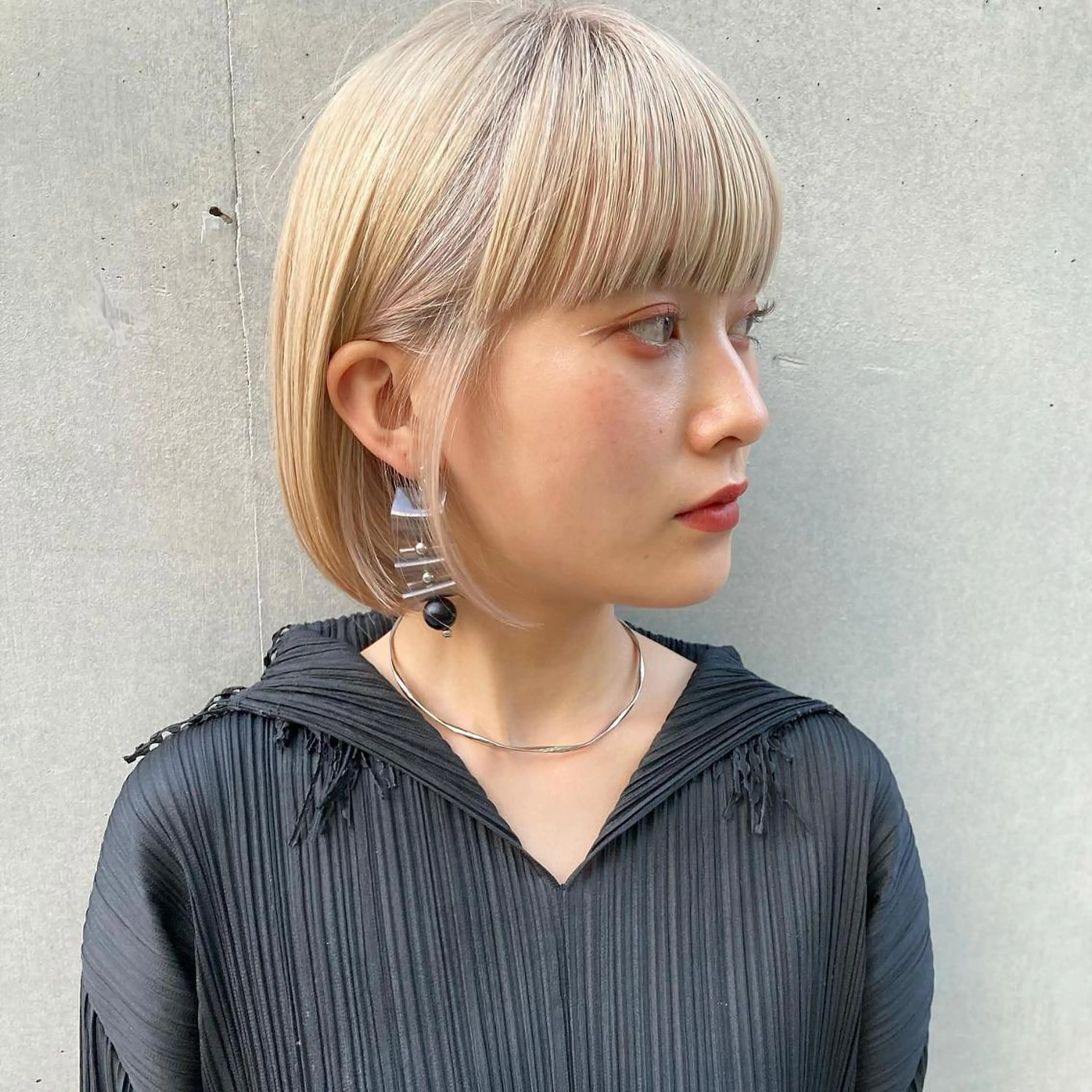 ミディアム カラー ヘアアレンジ ブリーチ グラデーションカラー ハイライトカラー ハイトーンカラー ボブ 韓国/髪質改善💘 櫻井かれんのヘアスタイル