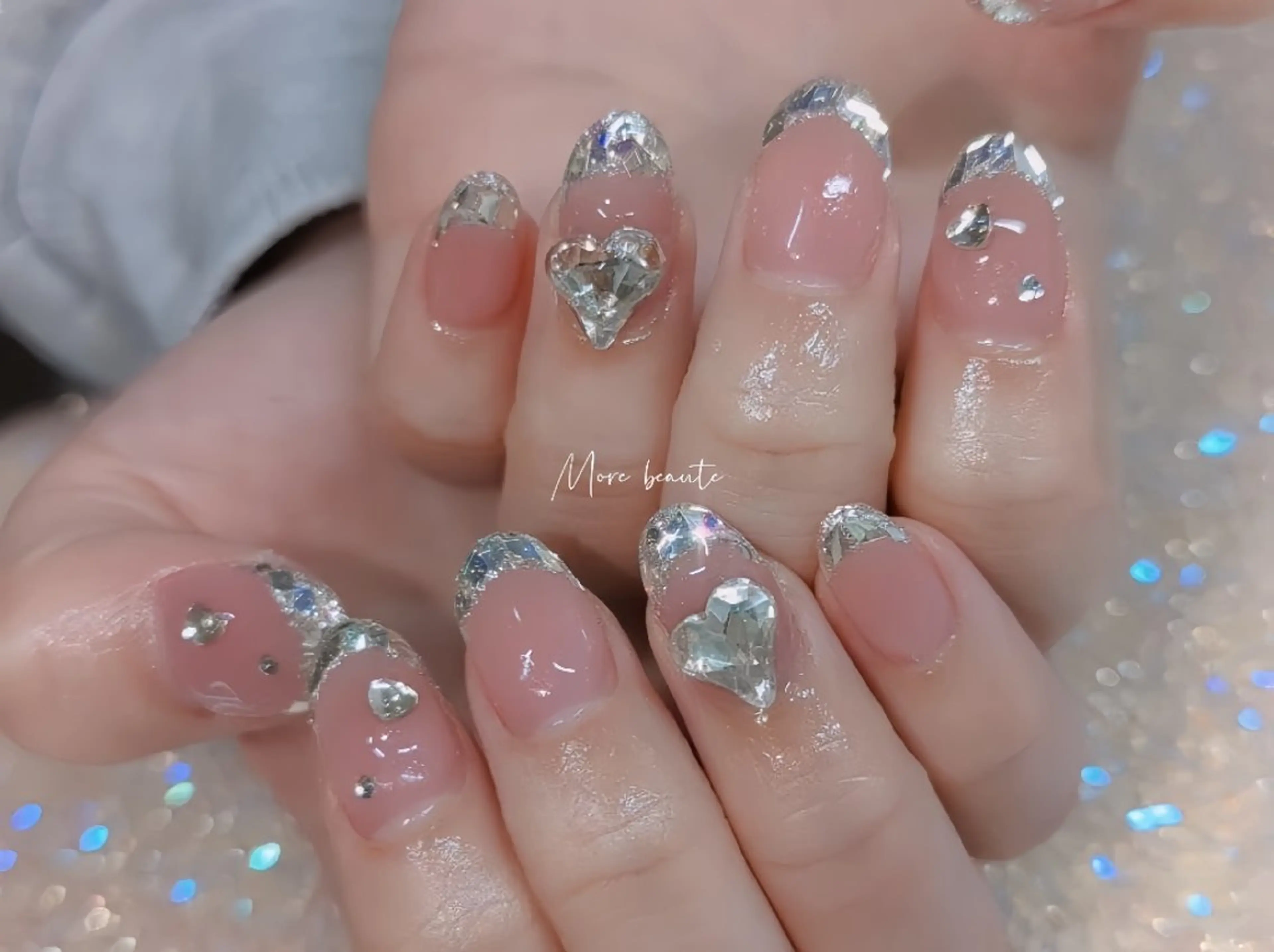 ネイル アートネイル ジェルネイル ハート 韓国ネイル マグネットネイル ハンドネイル I LOVE ME  NAIL.｡.:*♡のネイルデザイン