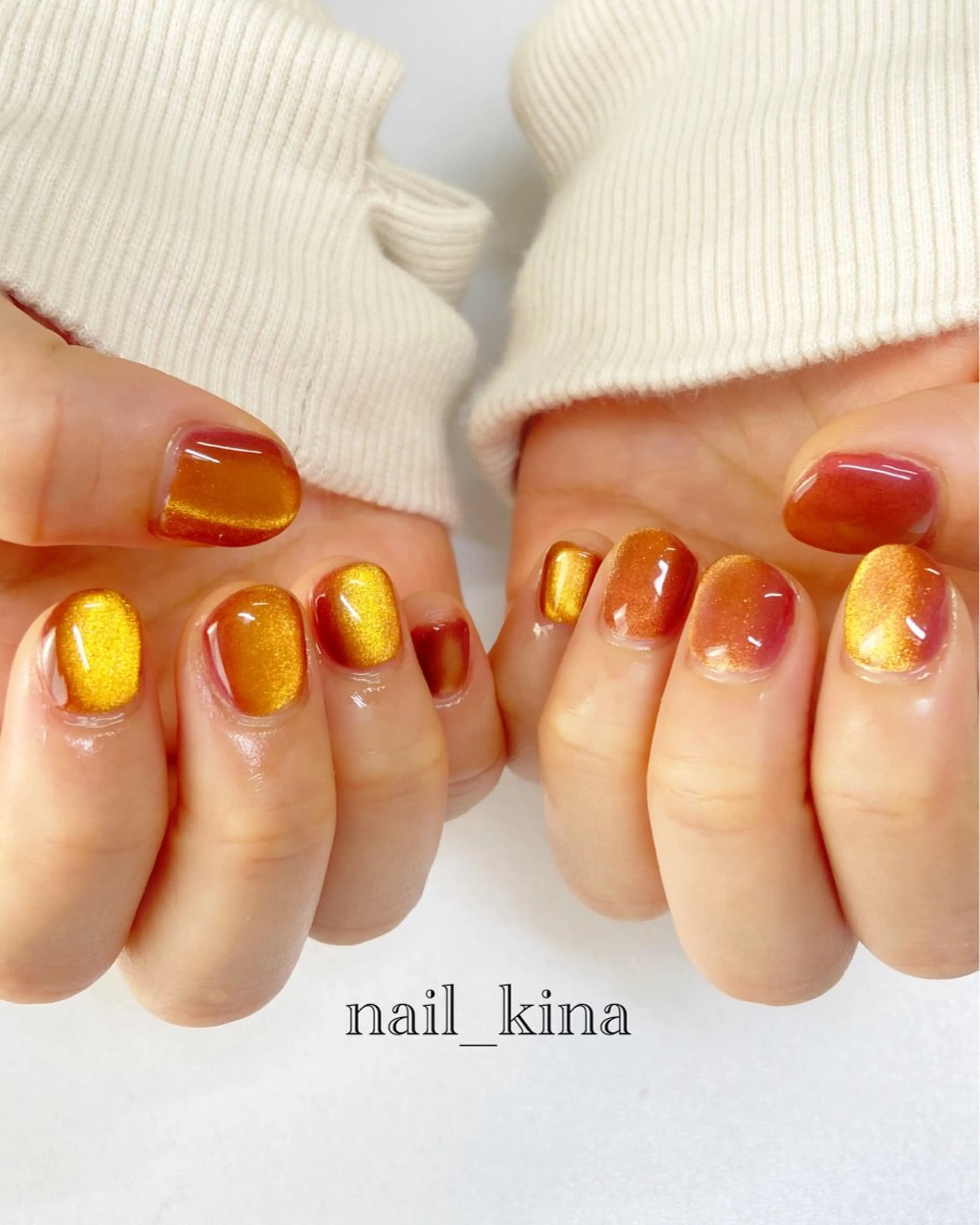 ネイル フラッシュネイル マグネットネイル マグネットワンカラー ワンカラーネイル nail_ kinaのネイルデザイン