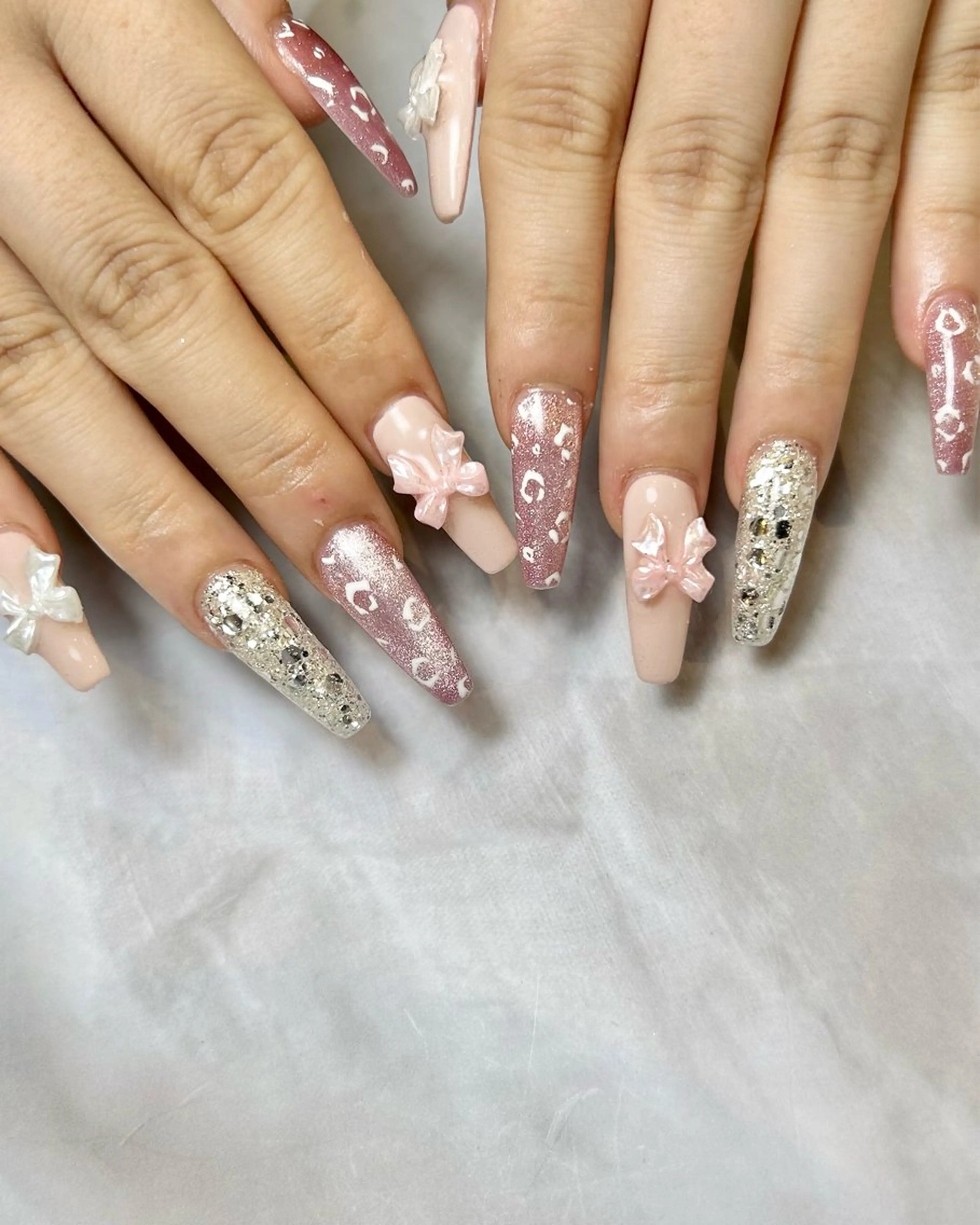 ネイル 持ち込み ピンク スカルプネイル ハンドネイル Reflection marikoのネイルデザイン