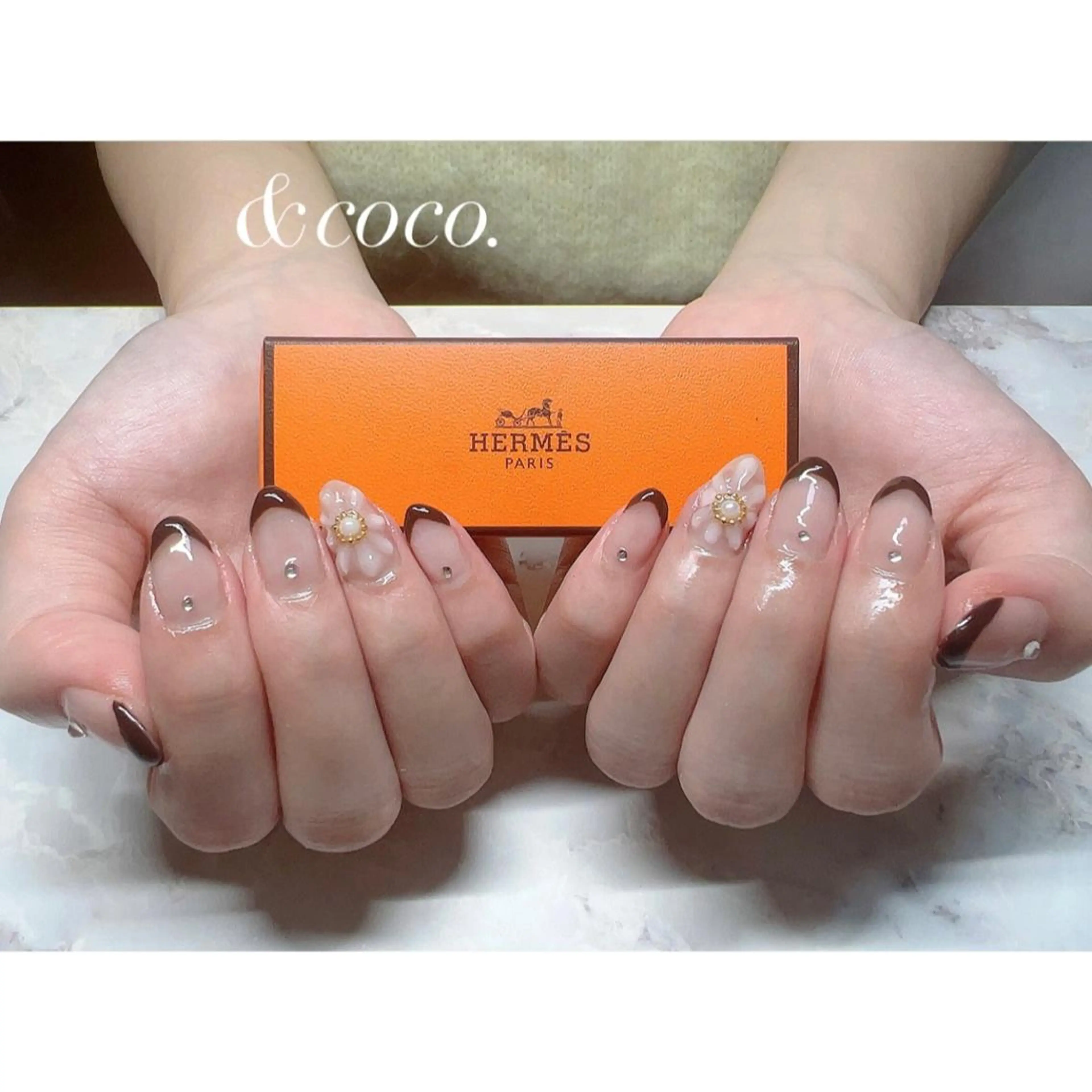 ネイル フラワーネイル フレンチネイル ぷっくりネイル ＆coco.所属・＆ coco.のネイルデザイン