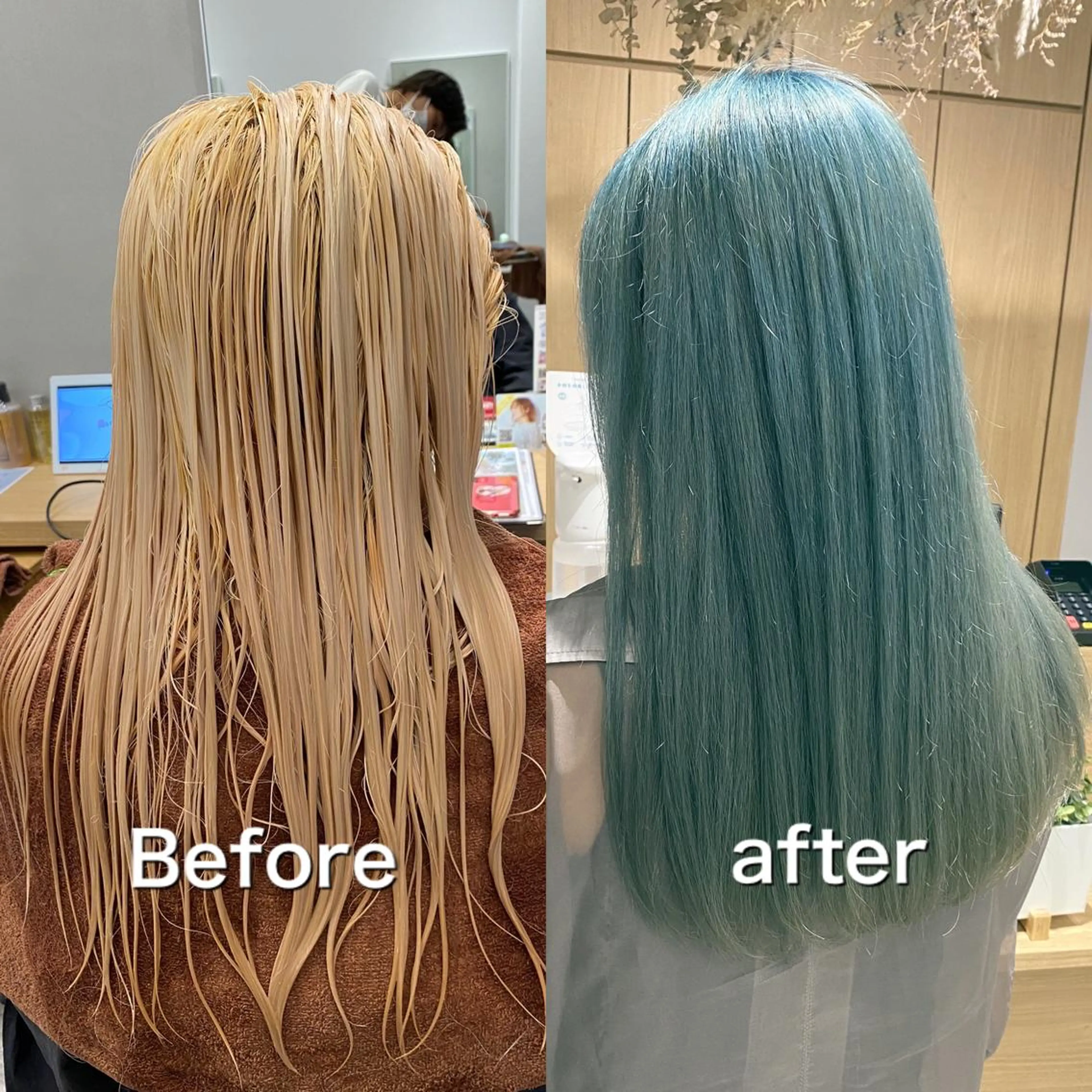 セミロング カラー カット ヘアカラー AVANCE京橋所属・ハイトーンヘア/ 島崎　タクミのヘアスタイル