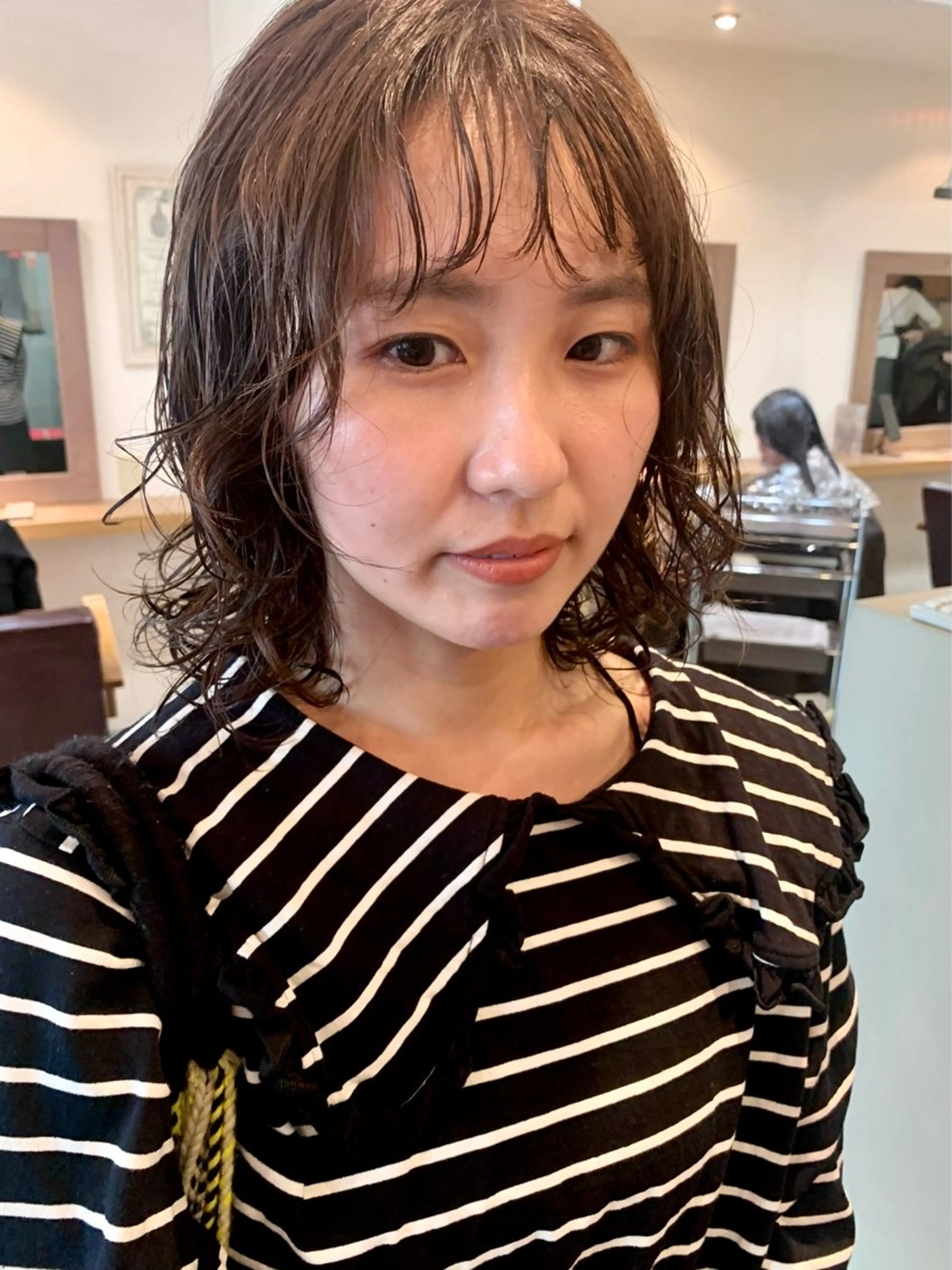 ミディアム パーマ 顔周りカット カット パーマ gotoday shaire salon 神戸三宮所属・ショート/パーマ/ MIOのヘアスタイル