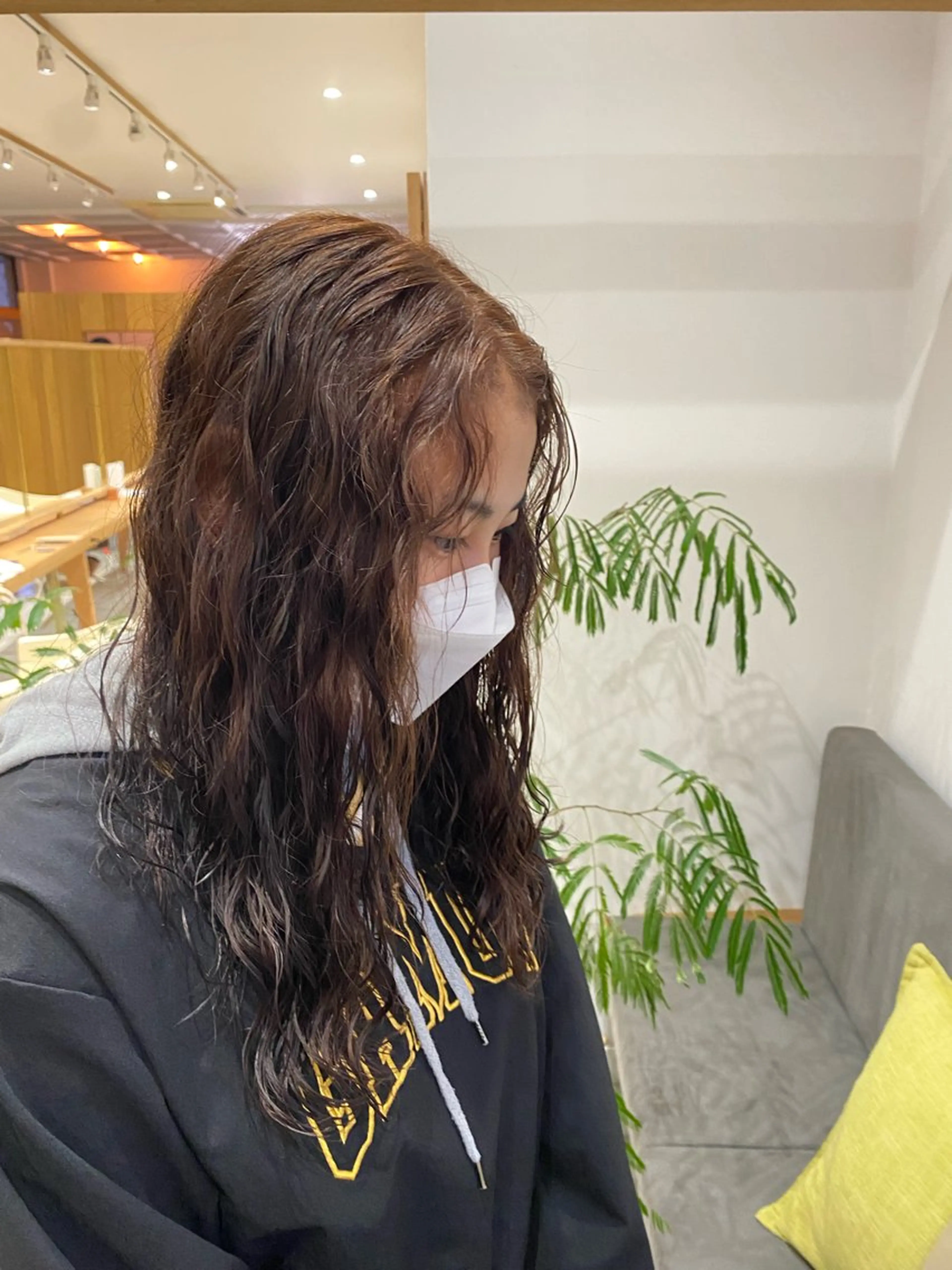 ロング カラー パーマ オレンジ デジタルパーマ fulam所属・MIKU ／fulamのヘアスタイル