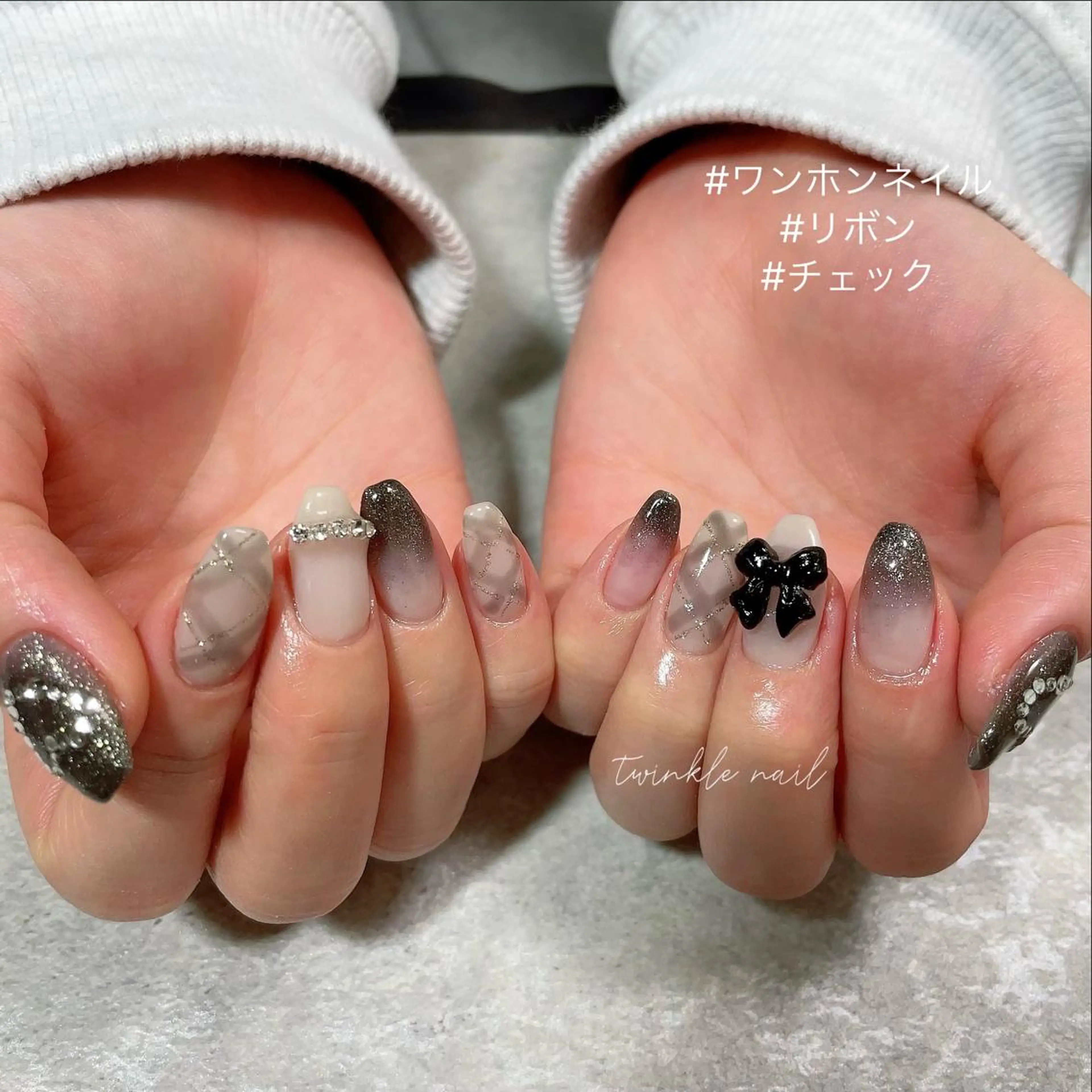 ネイル オーロラネイル クリアネイル 成人式 長さ出し フレンチネイル sincere nailのネイルデザイン