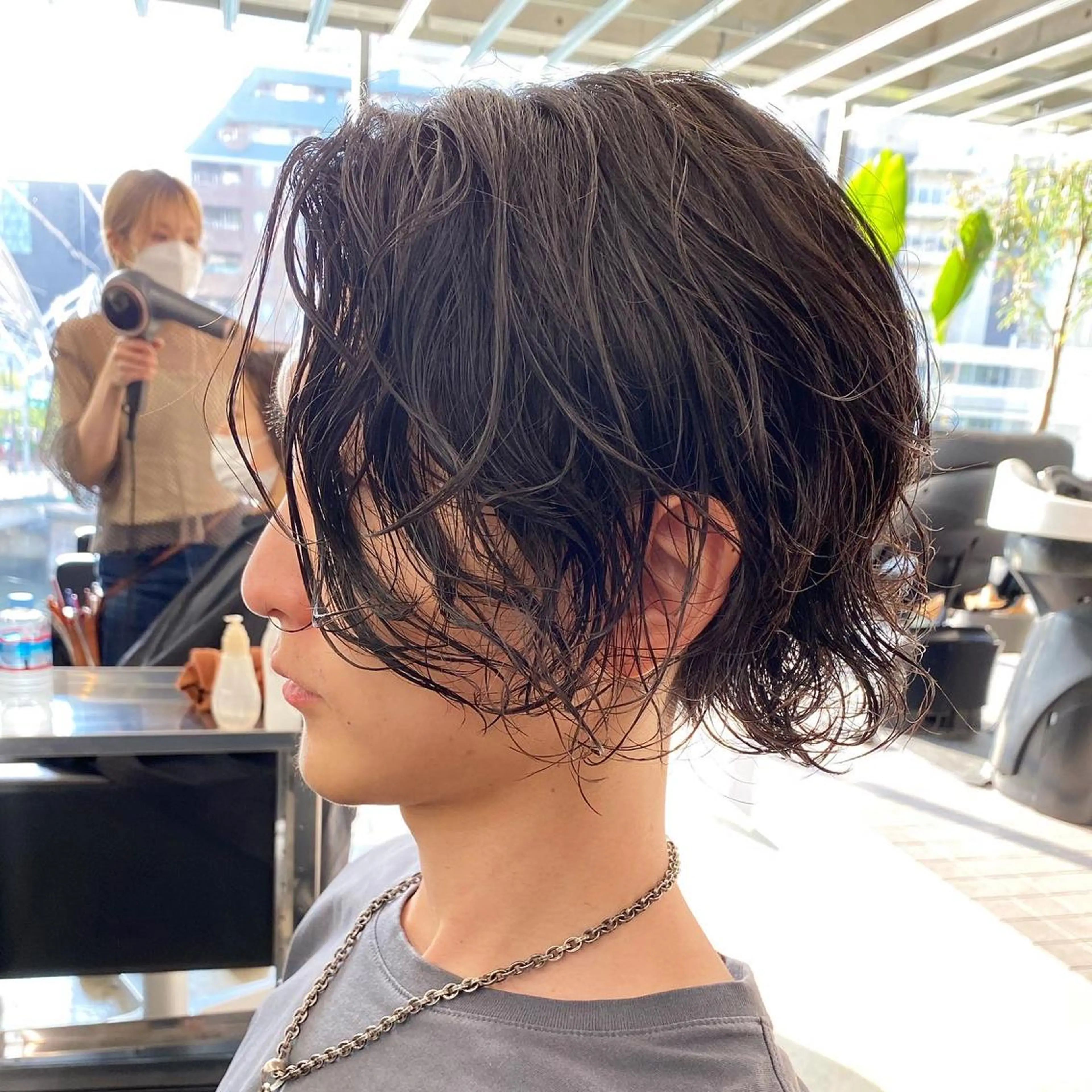 ミディアム パーマ カット ダブルカラー/ ケアブリーチ/クニトのヘアスタイル