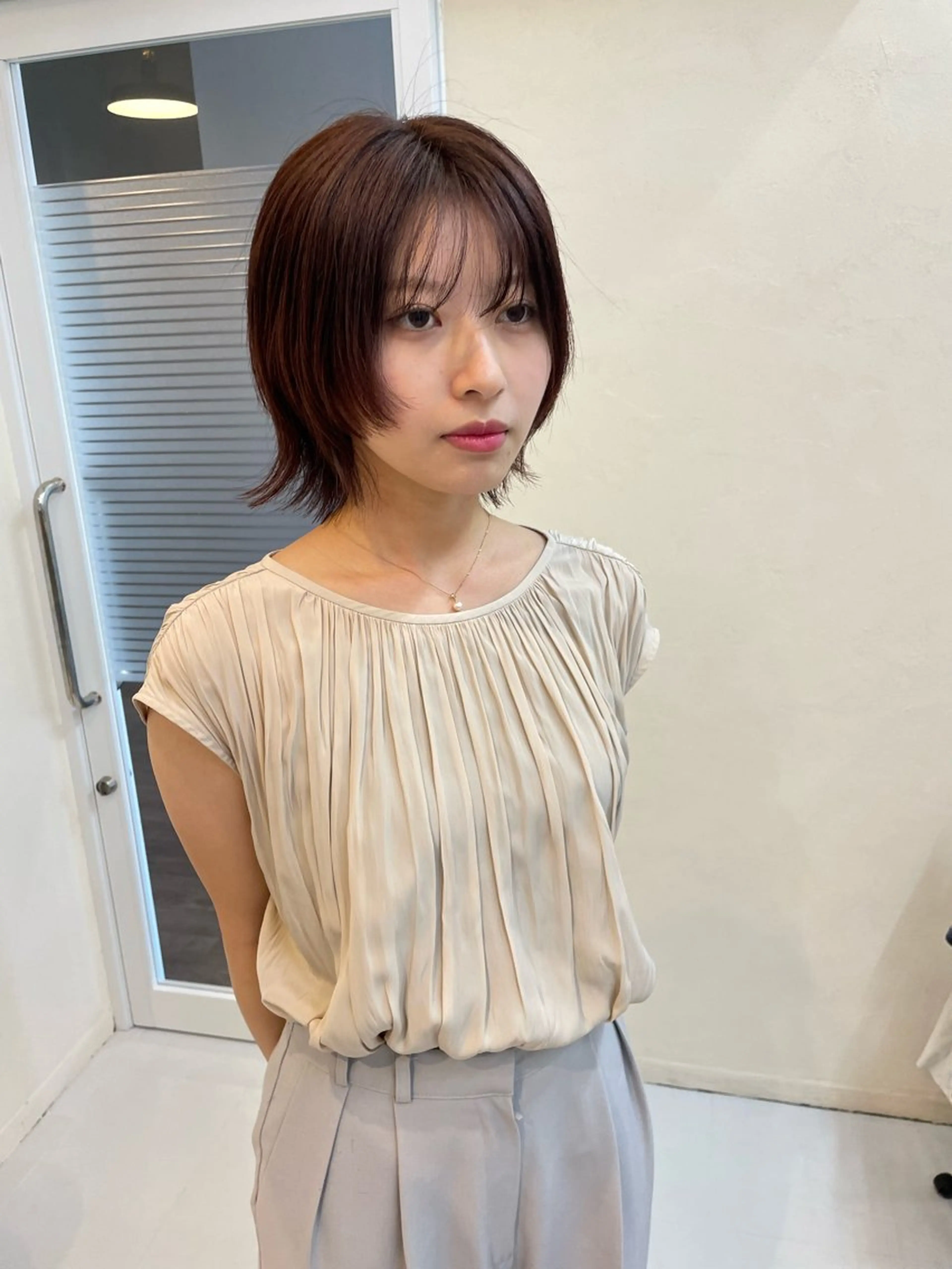 ミディアム カラー カット ヘアカラー iet.所属・ウルフ/ボブ/耳ツボ ジュエリー◎ricoのヘアスタイル