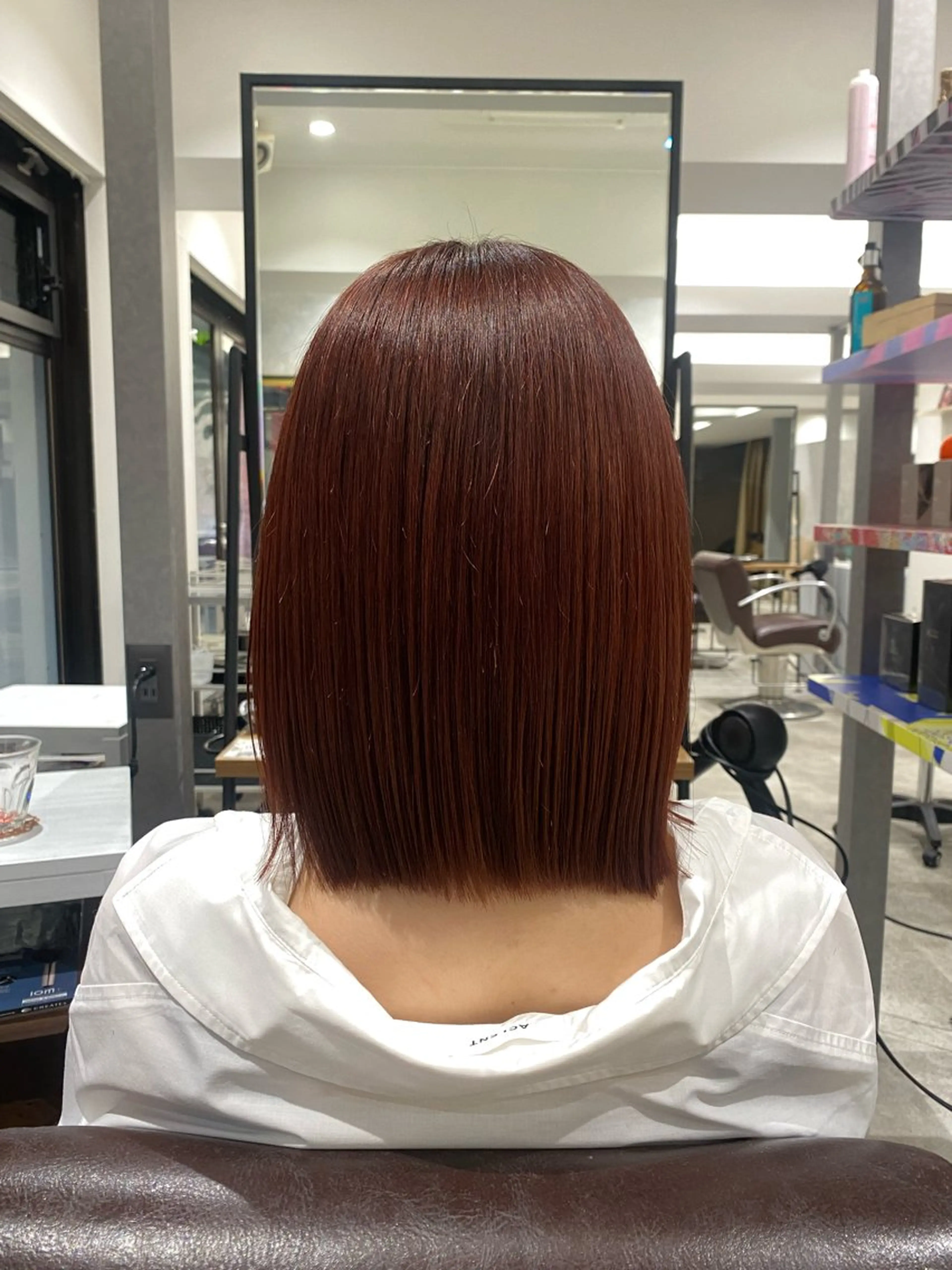 ミディアム カット ヘアカラー ゅぃ /韓国風/顔周りのヘアスタイル