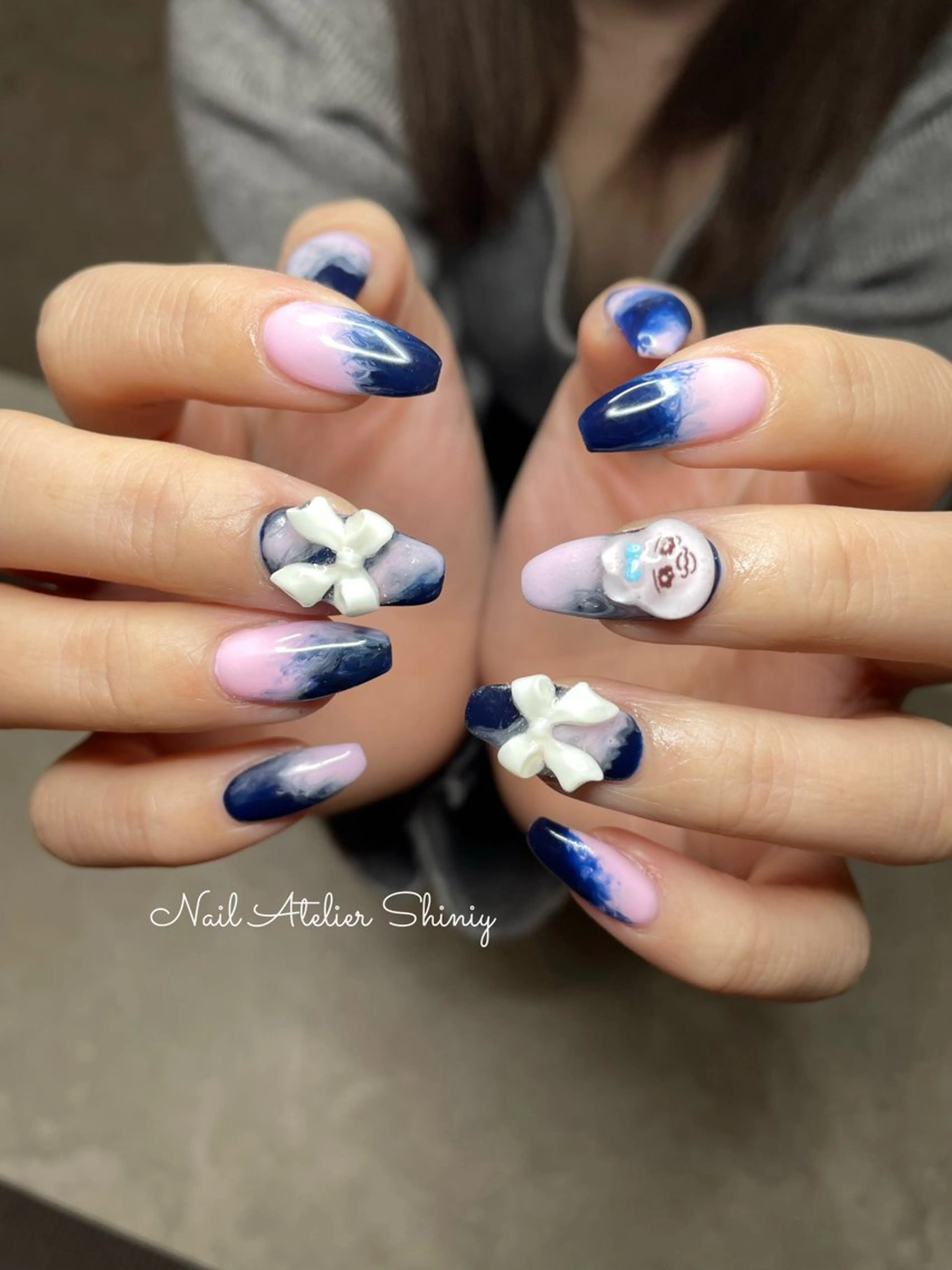 ネイル リボン ハンドネイル ネイル＆脱毛サロン ユイカのネイルデザイン