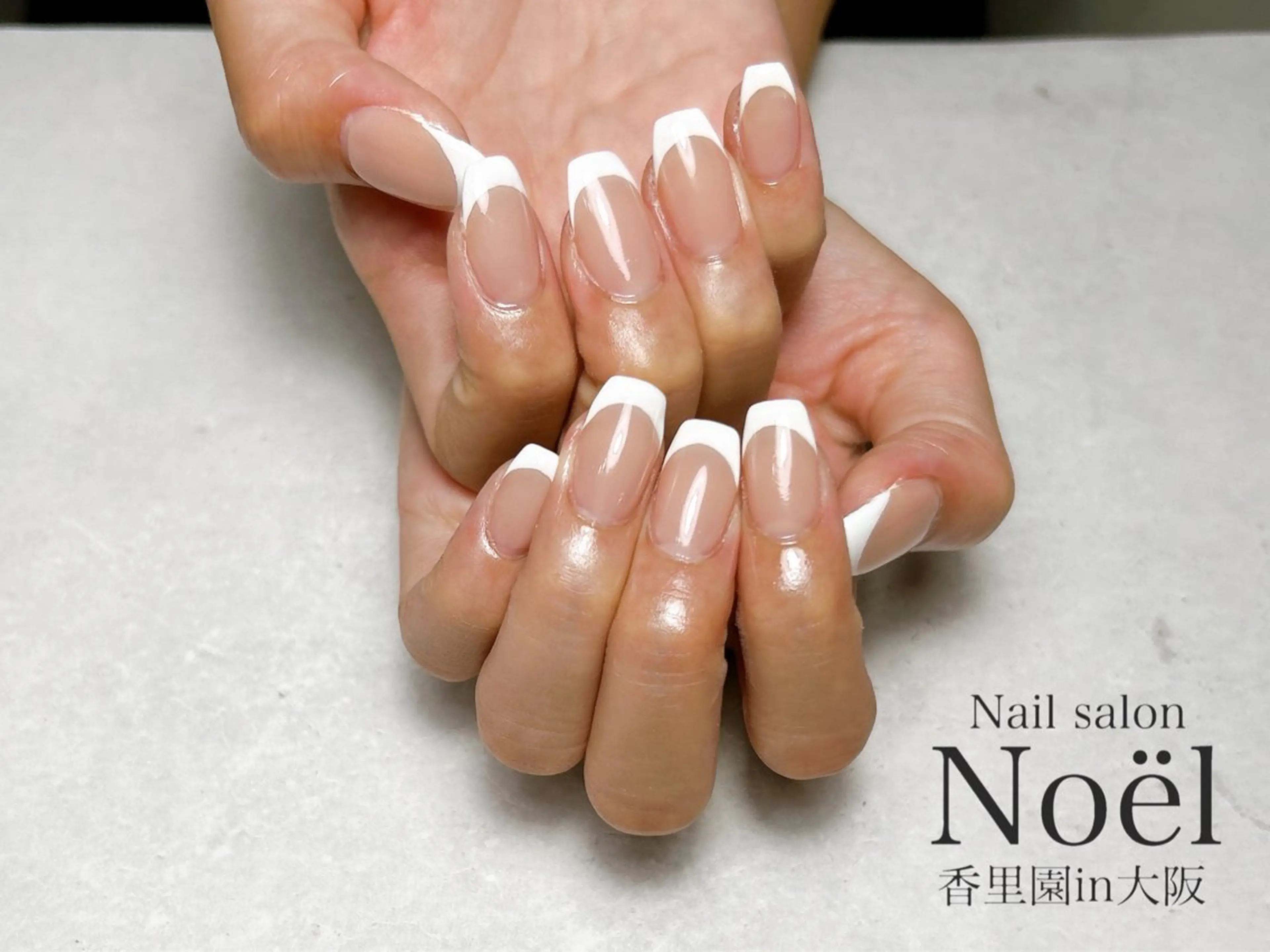 ネイル 長さ出し フレンチネイル スカルプネイル ハンドネイル Nailsalon  &Noel所属・もも 🍑のネイルデザイン