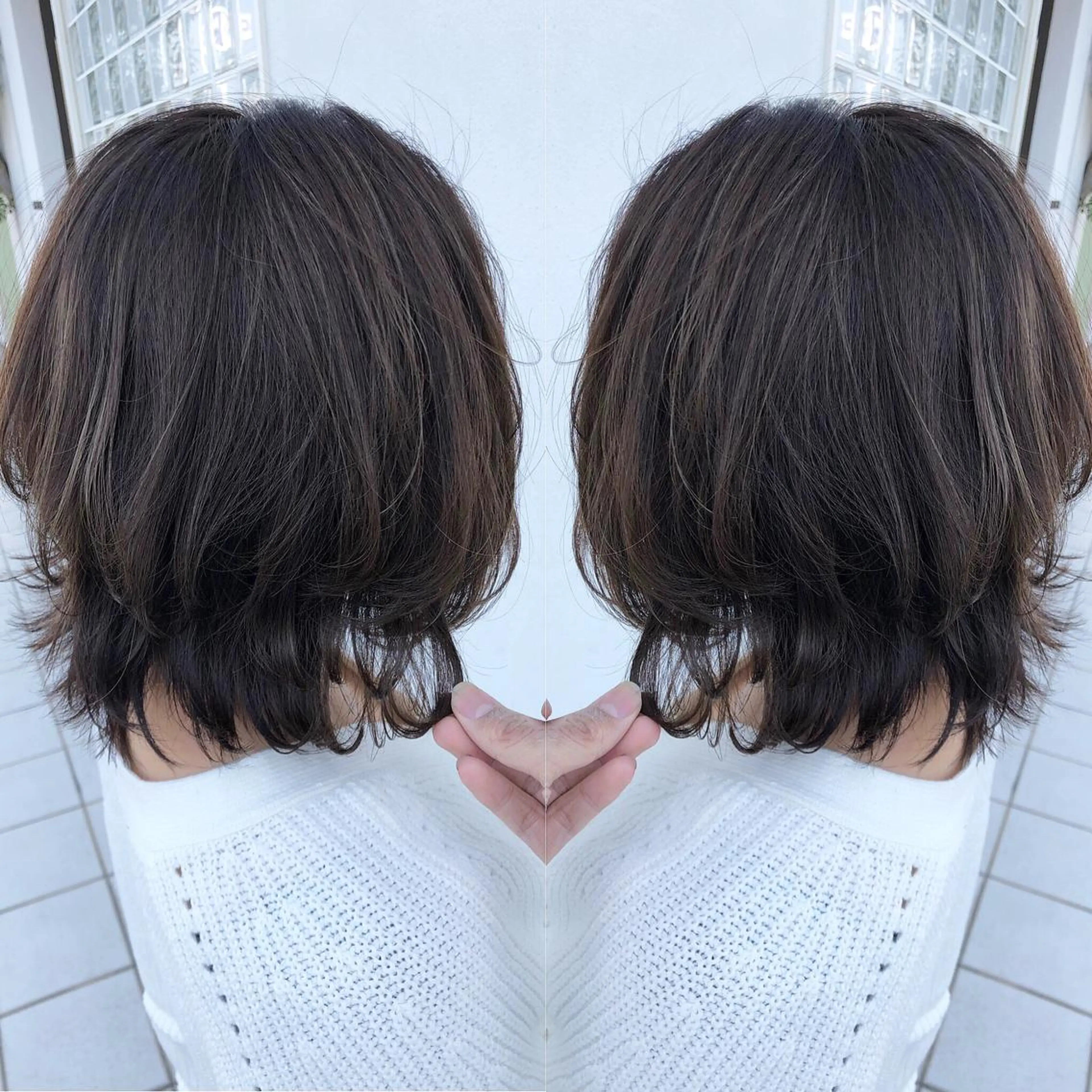 ミディアム カラー カット ヘアカラー トリートメント 具志 正太のヘアスタイル