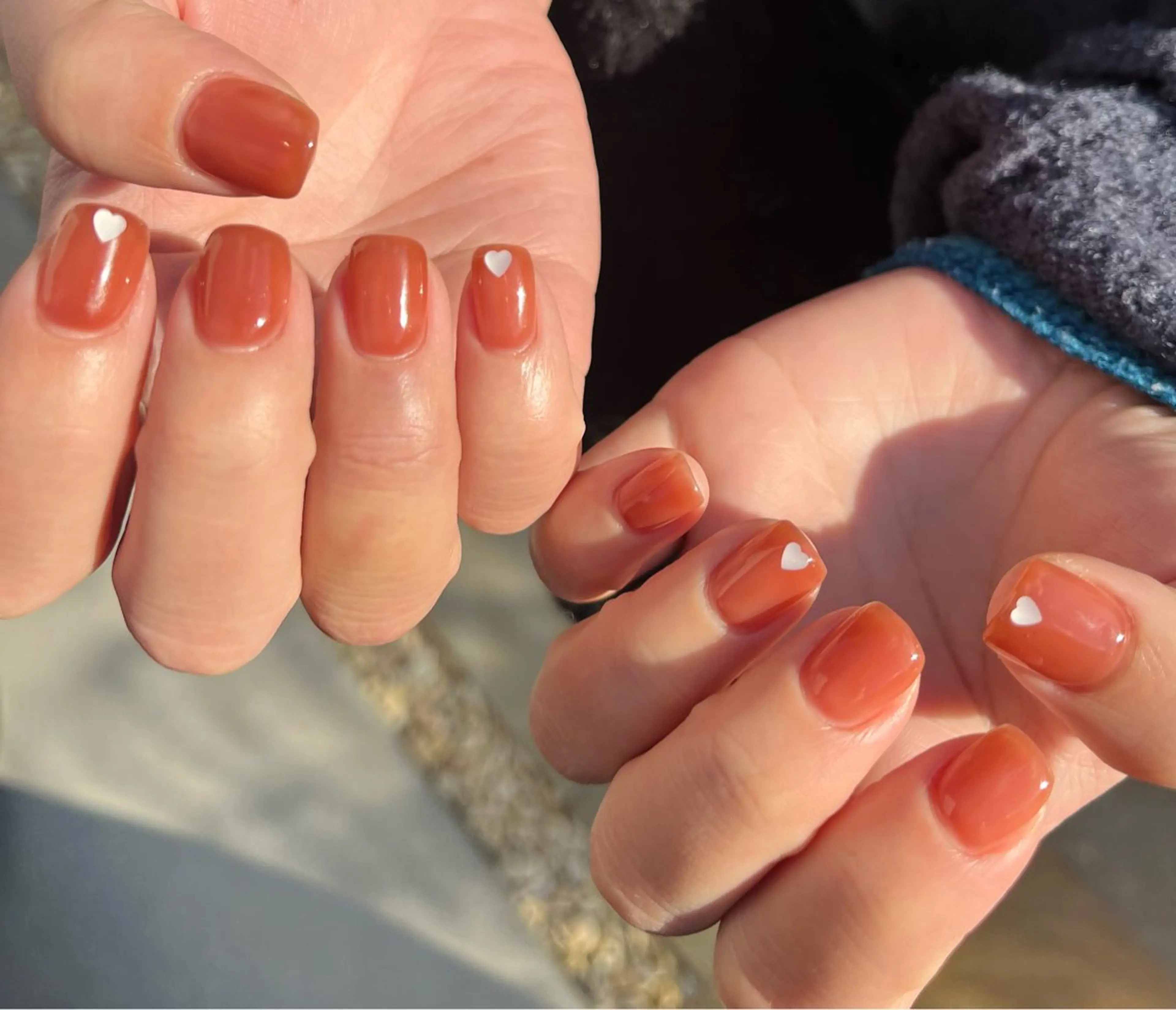 ネイル ハート ワンカラーネイル ハンドネイル HazeGrass NAILのネイルデザイン