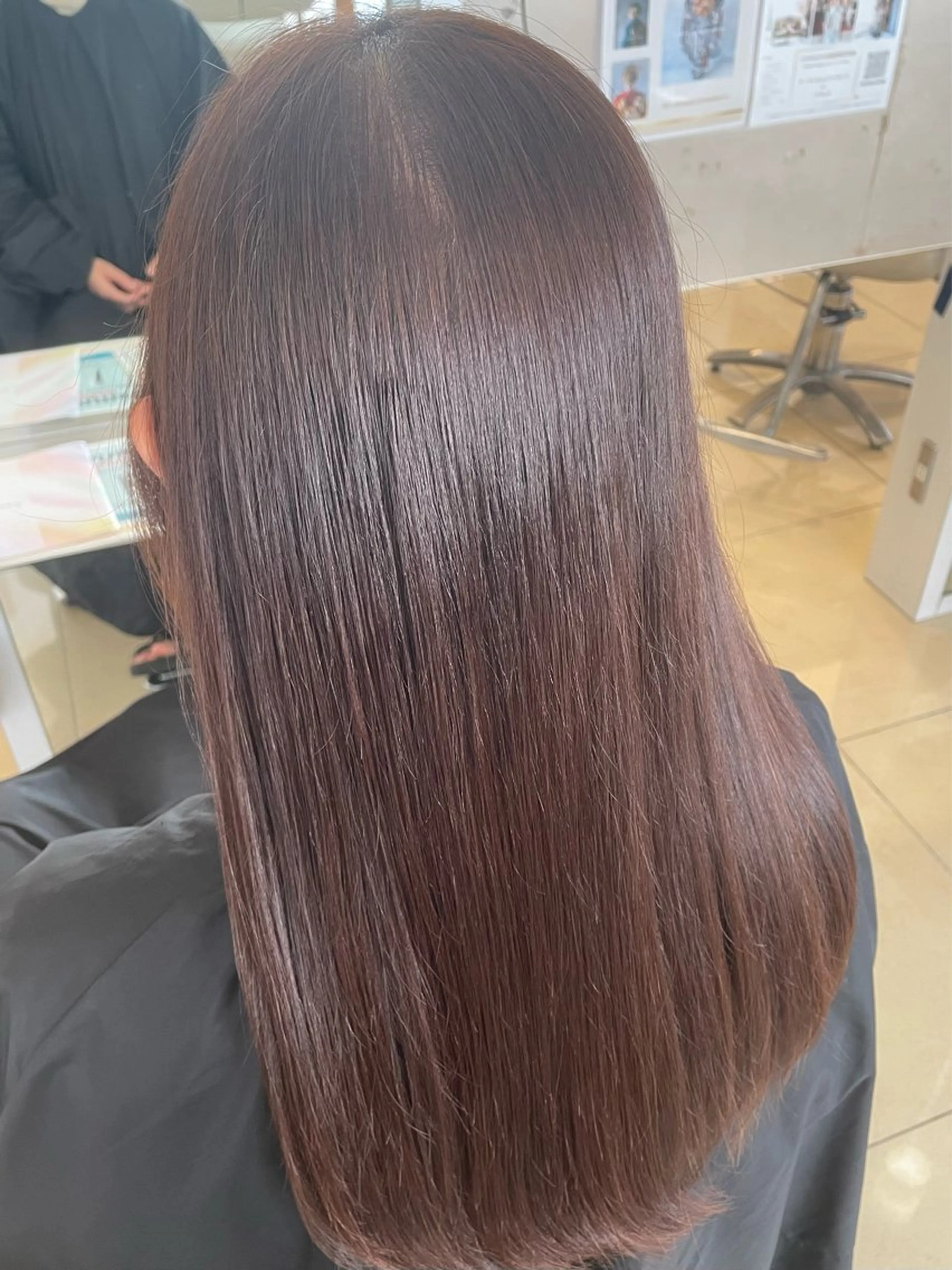 セミロング ヘアカラー トリートメント 💖透明感カラー💖 西添 奈々美のヘアスタイル