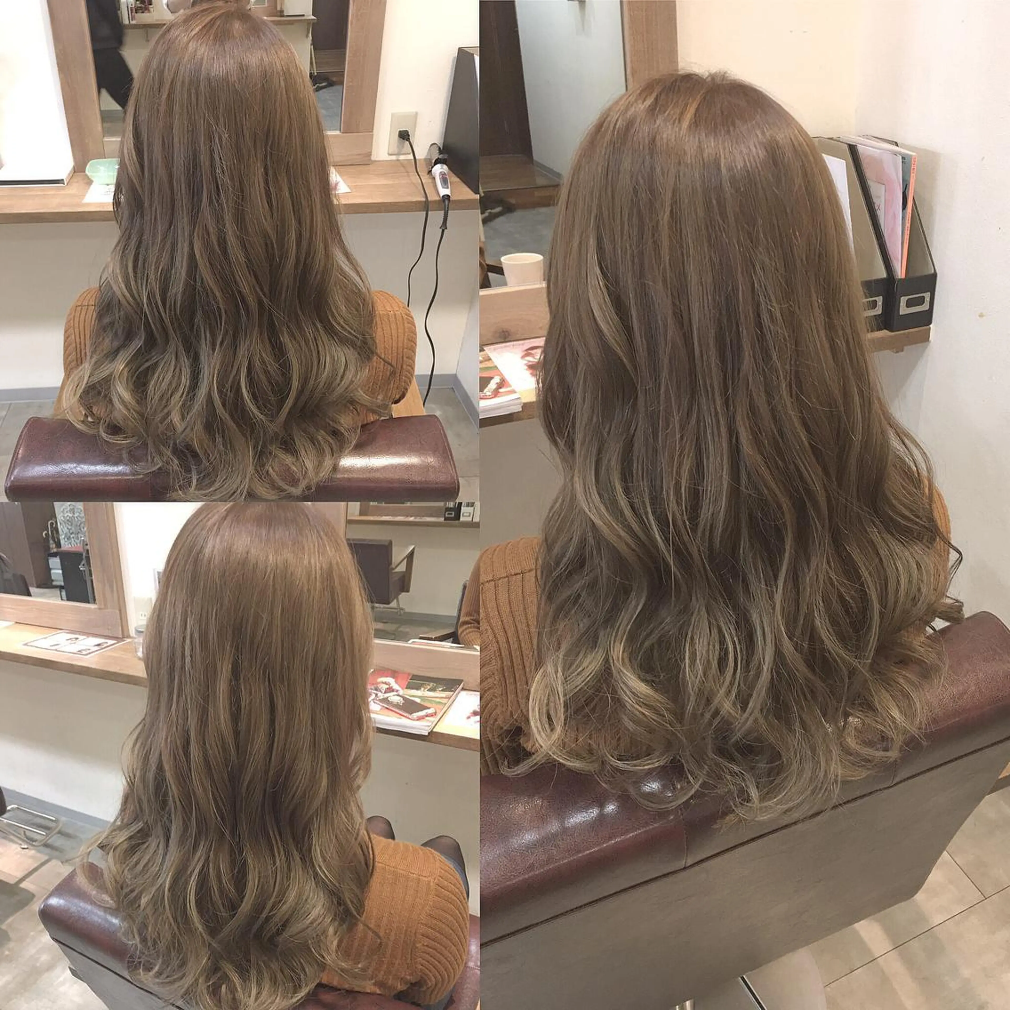 ロング カラー ベージュカラー イルミナカラー トリートメント hair salon Ranun髪質改善のヘアスタイル