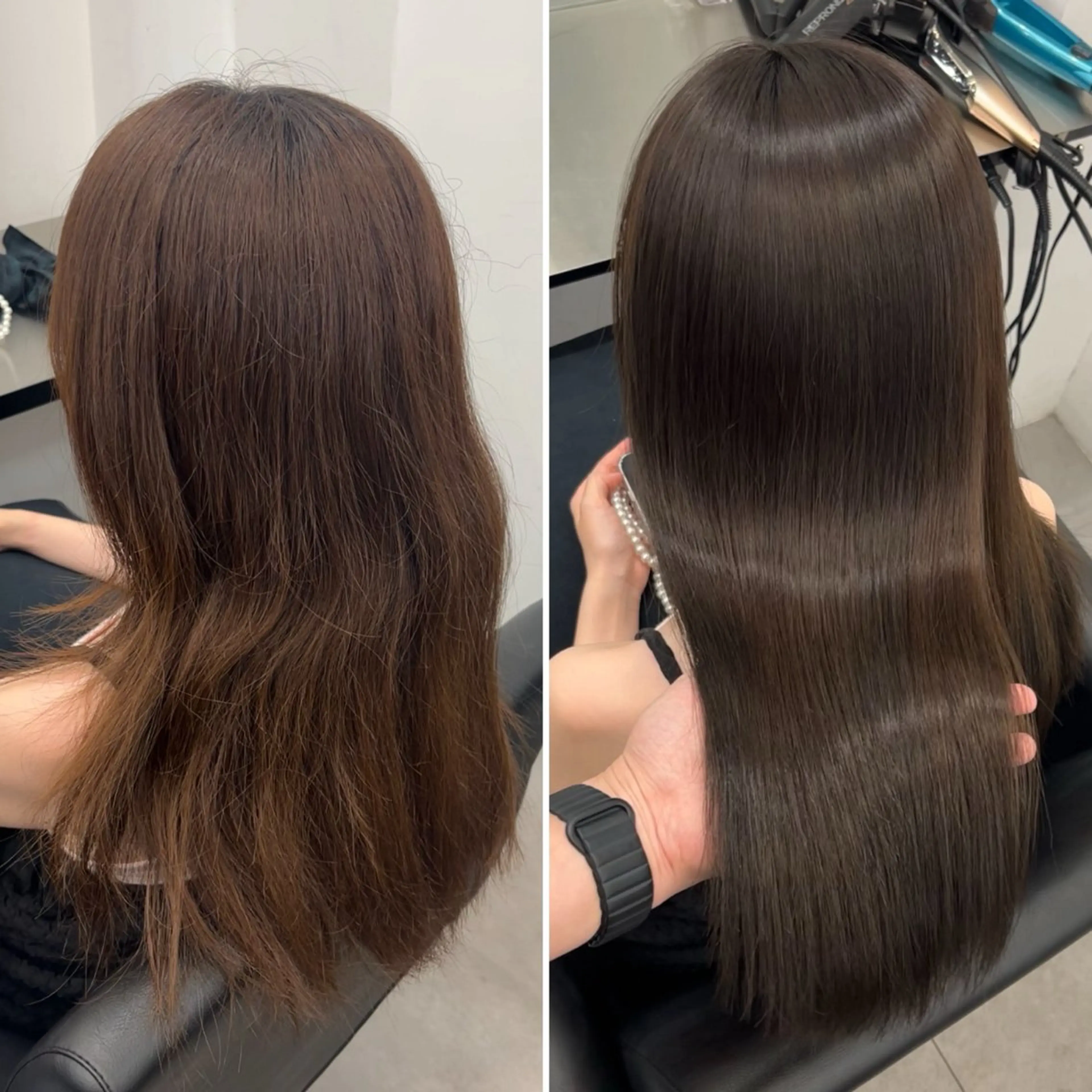 セミロング カット ヘアカラー 縮毛矯正 トリートメント 髪質改善/縮毛矯正 梅田茶屋町/西尾祐作のヘアスタイル