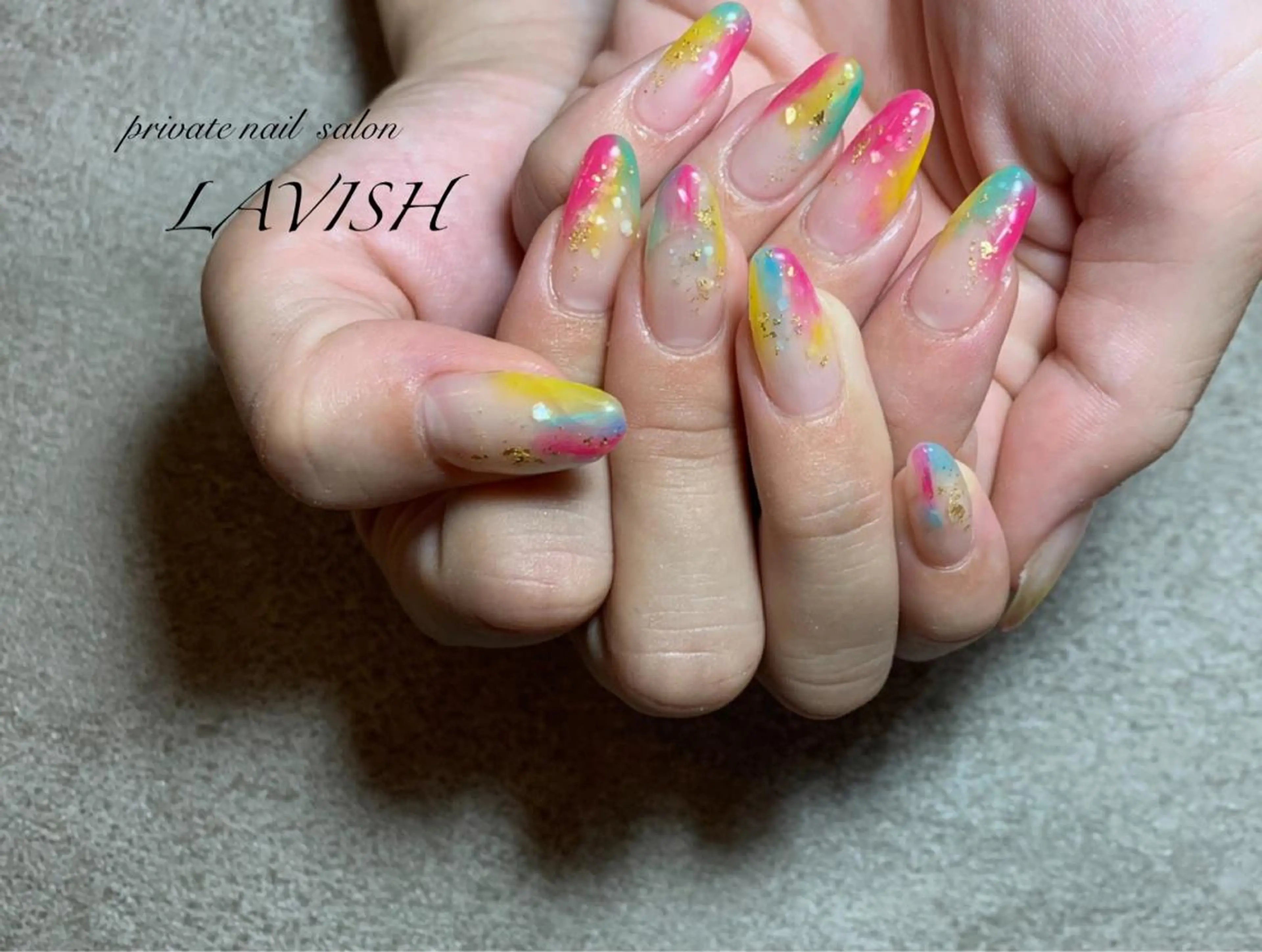 ネイル 氷ネイル・うるうるネイル 韓国ネイル ニュアンスネイル ワンカラーネイル 春ネイル LAVISH nail salonのネイルデザイン