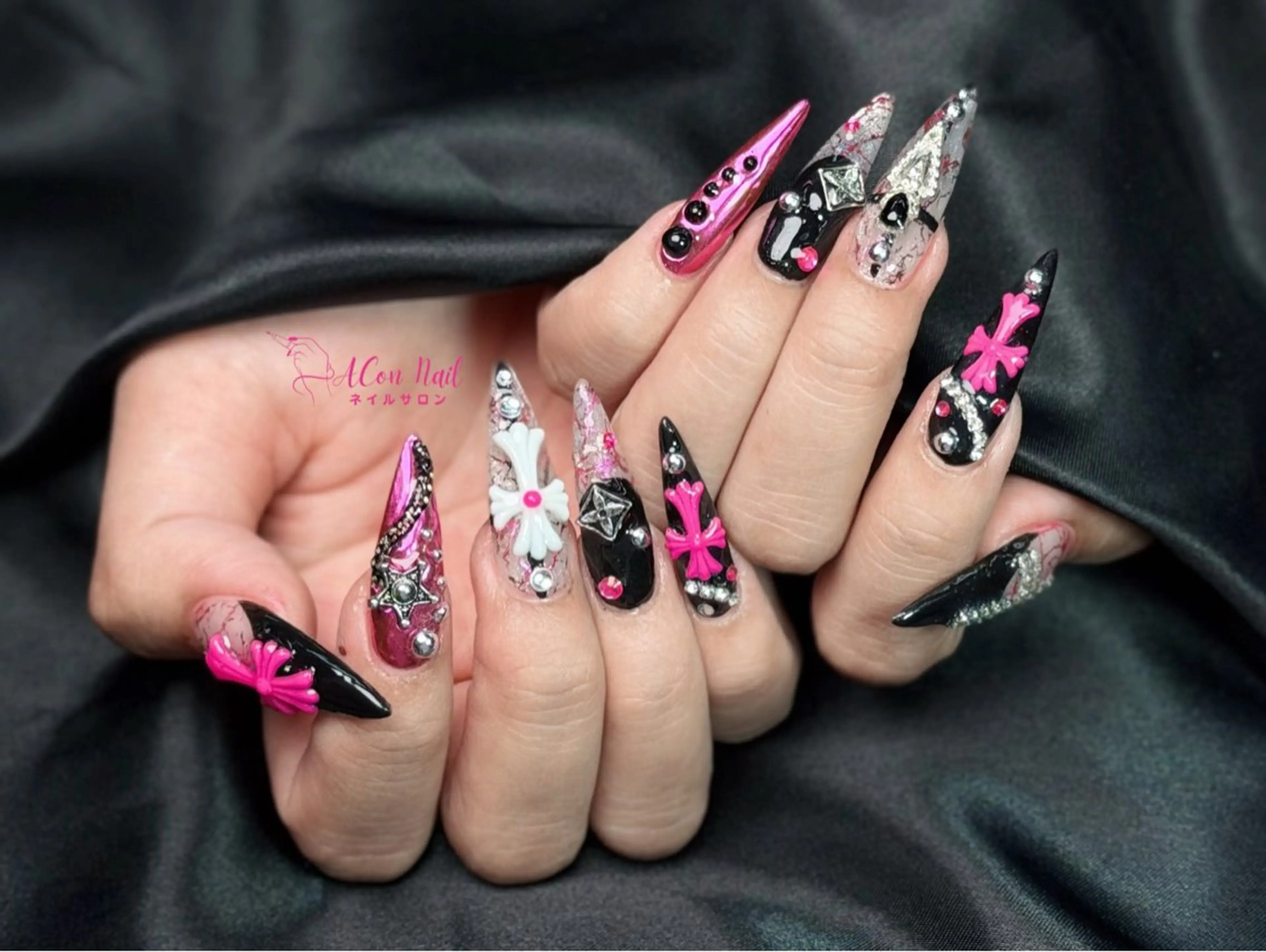 ネイル 桜ネイル 長さ出し フラワーネイル フレンチネイル ジェルネイル ハンドネイル AConNailSalon所属・ACon NailSalonのネイルデザイン