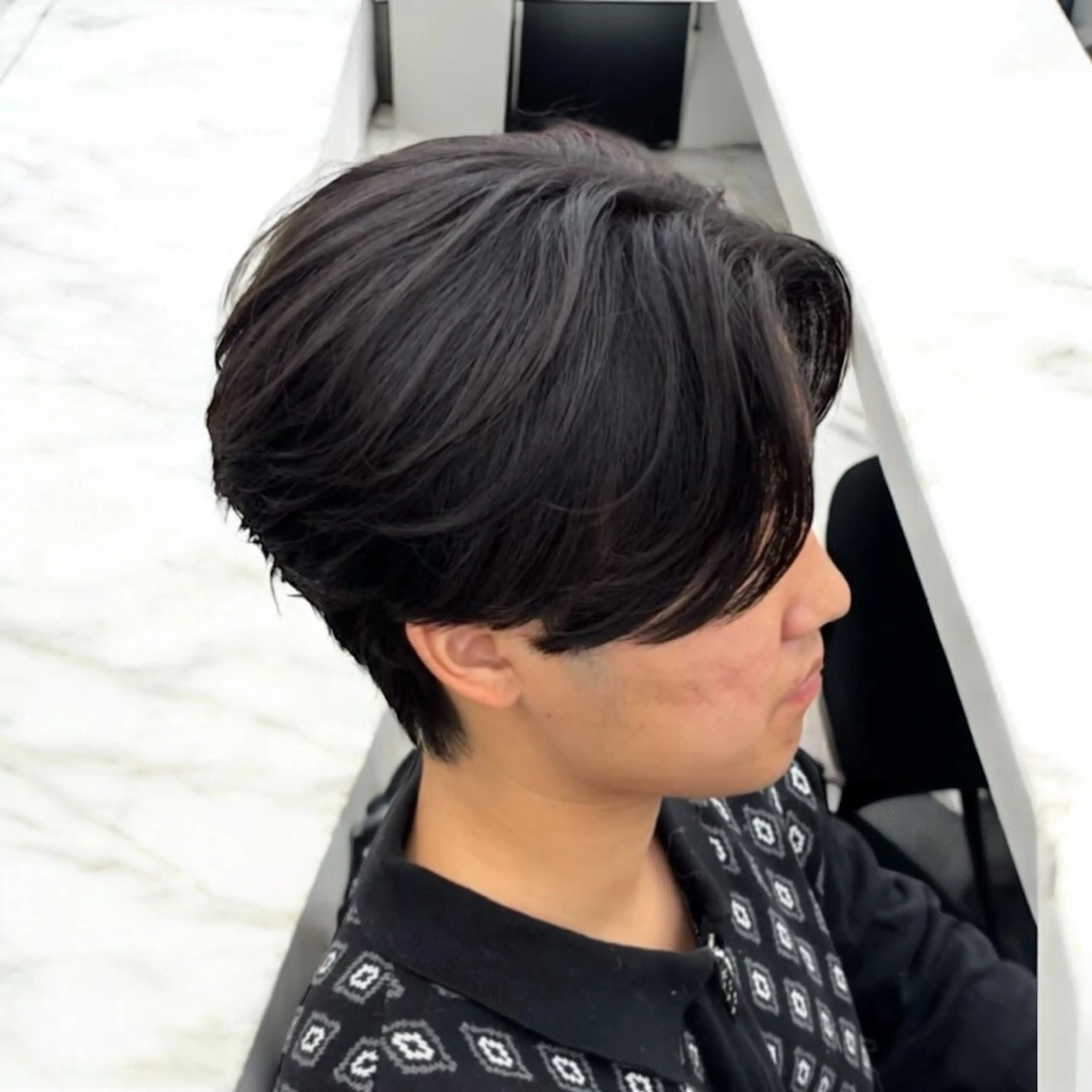 パーマ メンズ センターパート 縮毛矯正 カット 縮毛矯正 縮毛矯正/メンズ パーマ/岩名新大のヘアスタイル