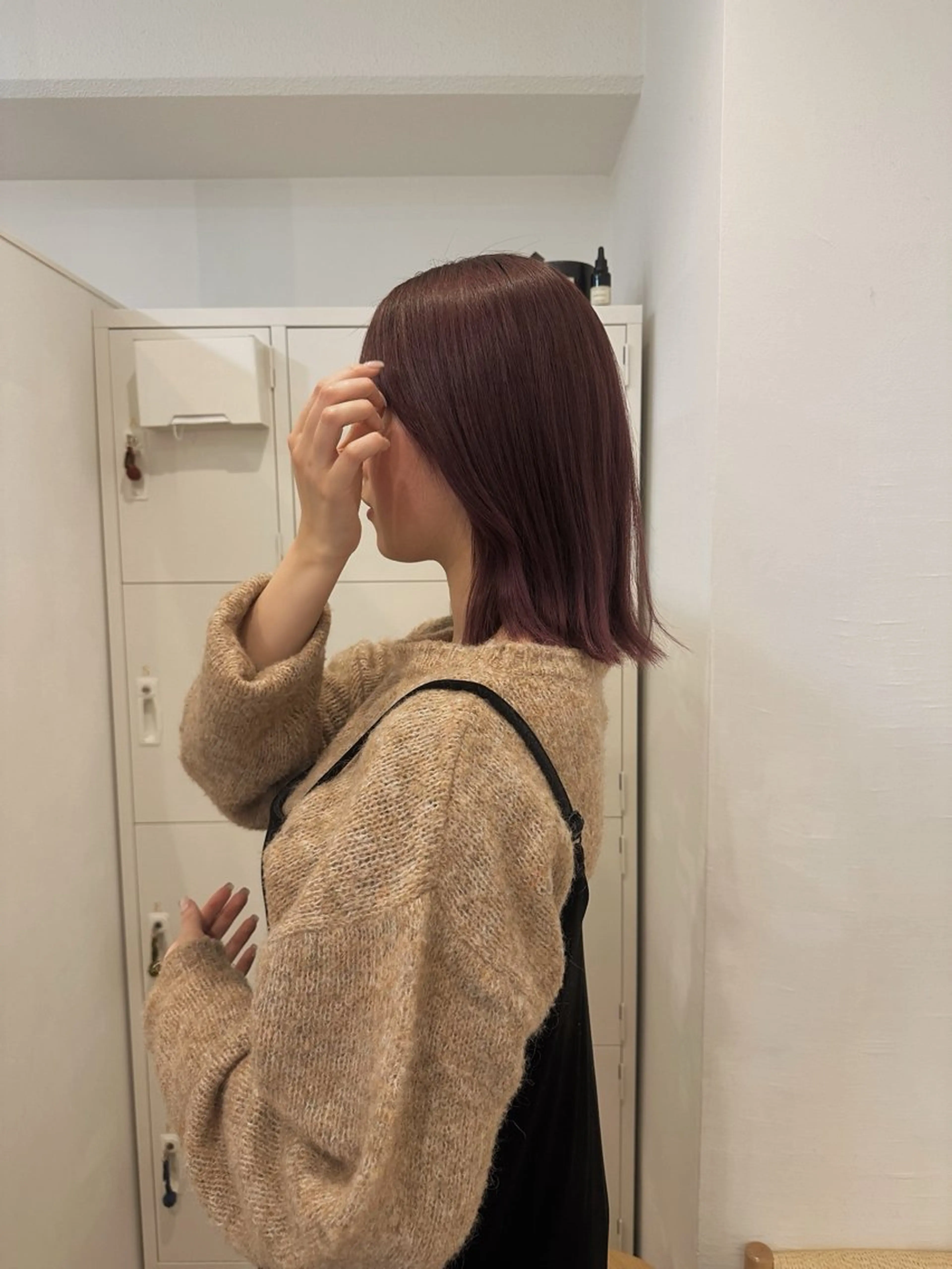 ミディアム カラー ラベンダーカラー ラベンダーピンク ピンクカラー カット ヘアカラー トリートメント 梅田/ベージュ レイヤー/ヌマタのヘアスタイル