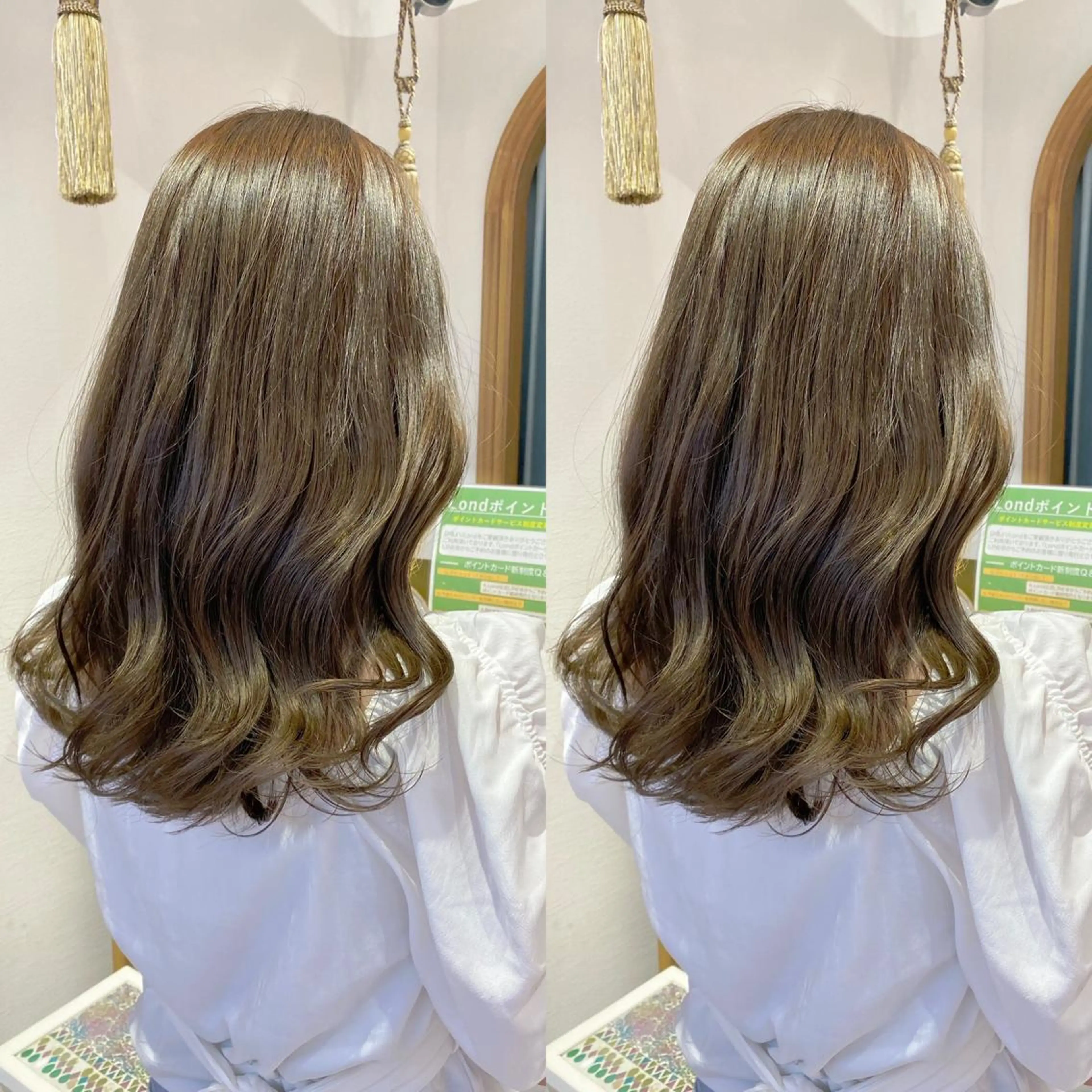 ミディアム カット ヘアカラー トリートメント レイヤーカット /透明感カラー西田のヘアスタイル