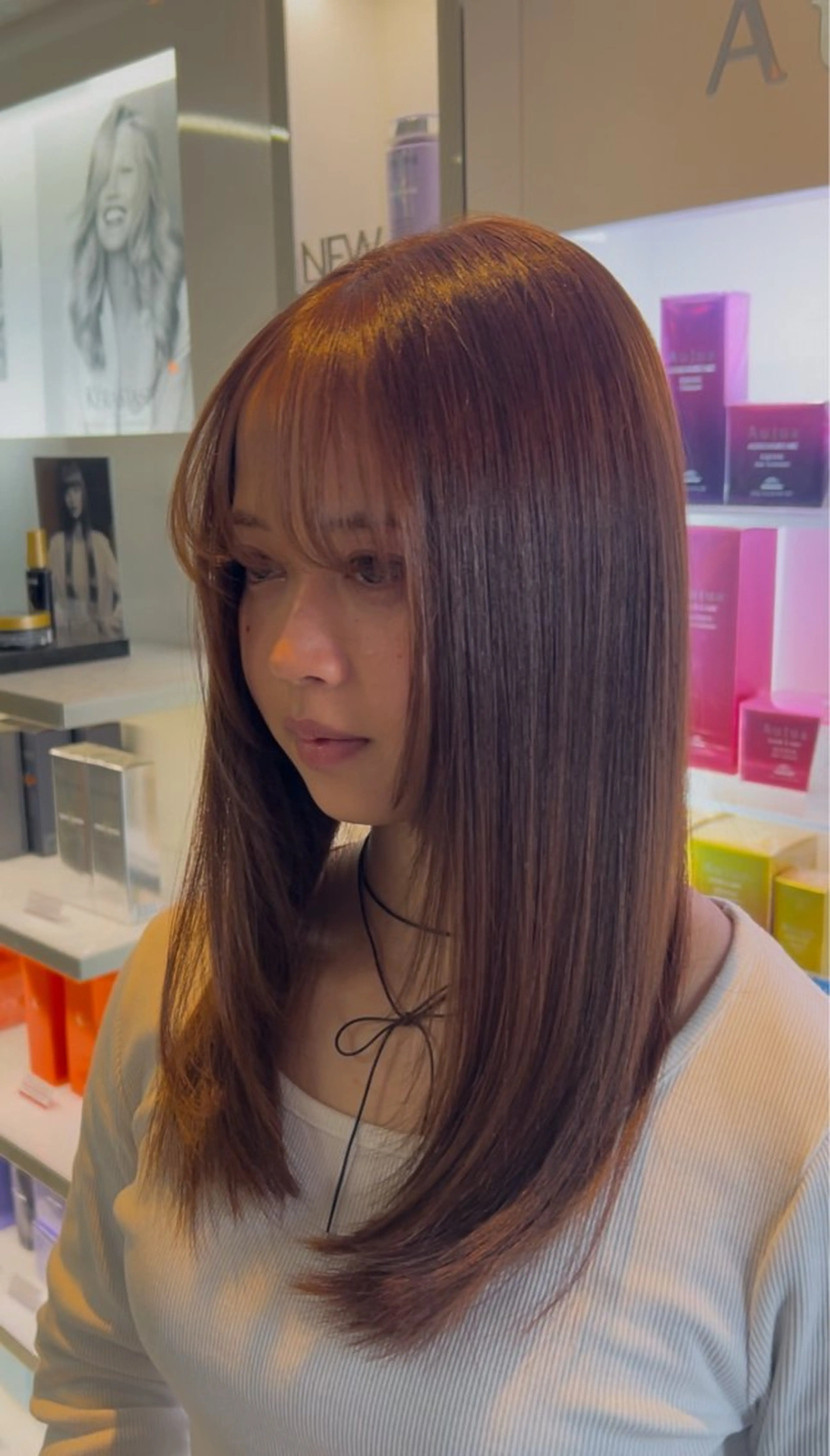 ロング 髪質改善 ヘアカラー トリートメント 上原 心のヘアスタイル