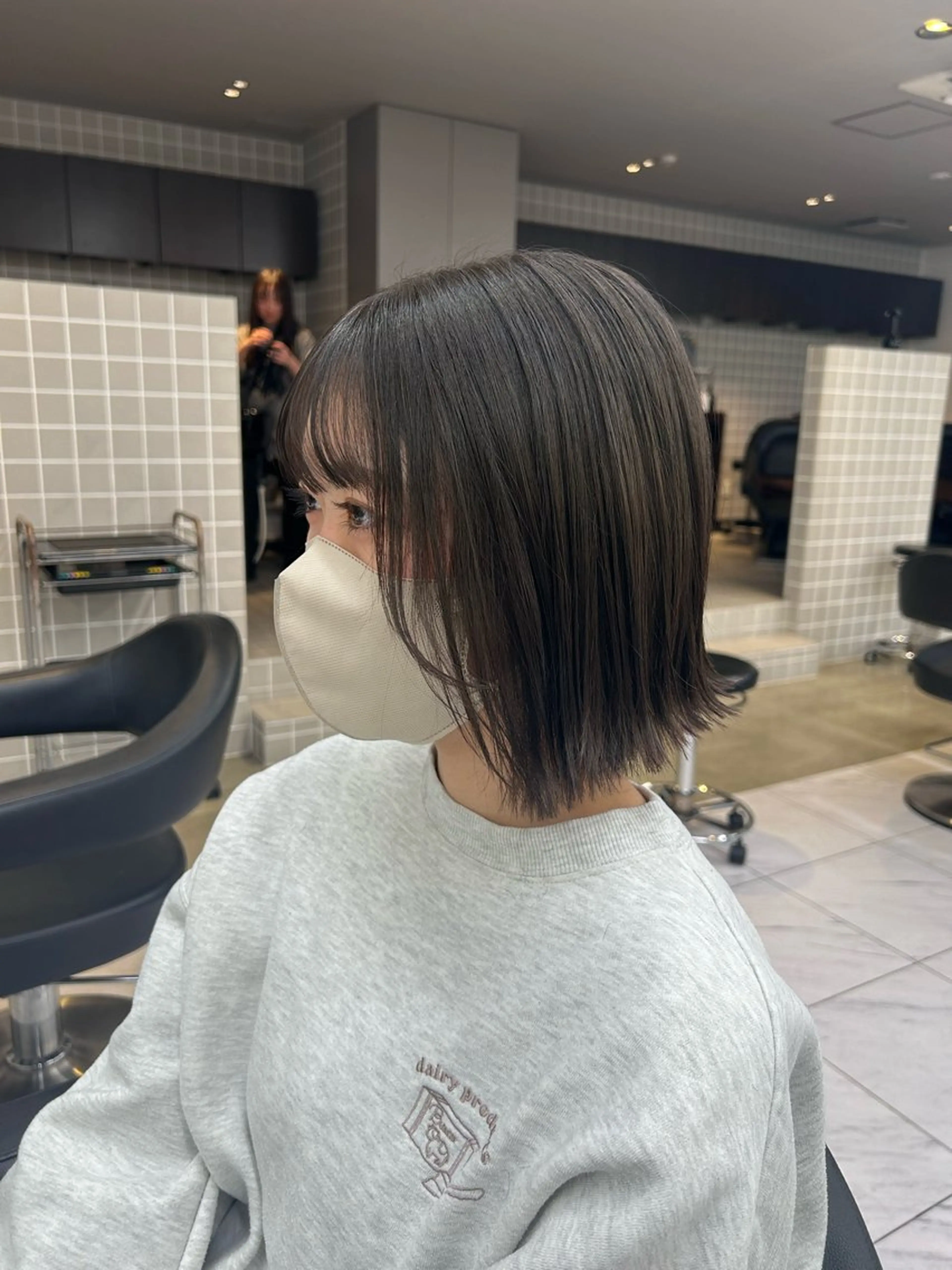 ミディアム カラー パーマ ヘアアレンジ メンズ キッズ ブリーチなしカラー/ ブラウン/レイヤーのヘアスタイル