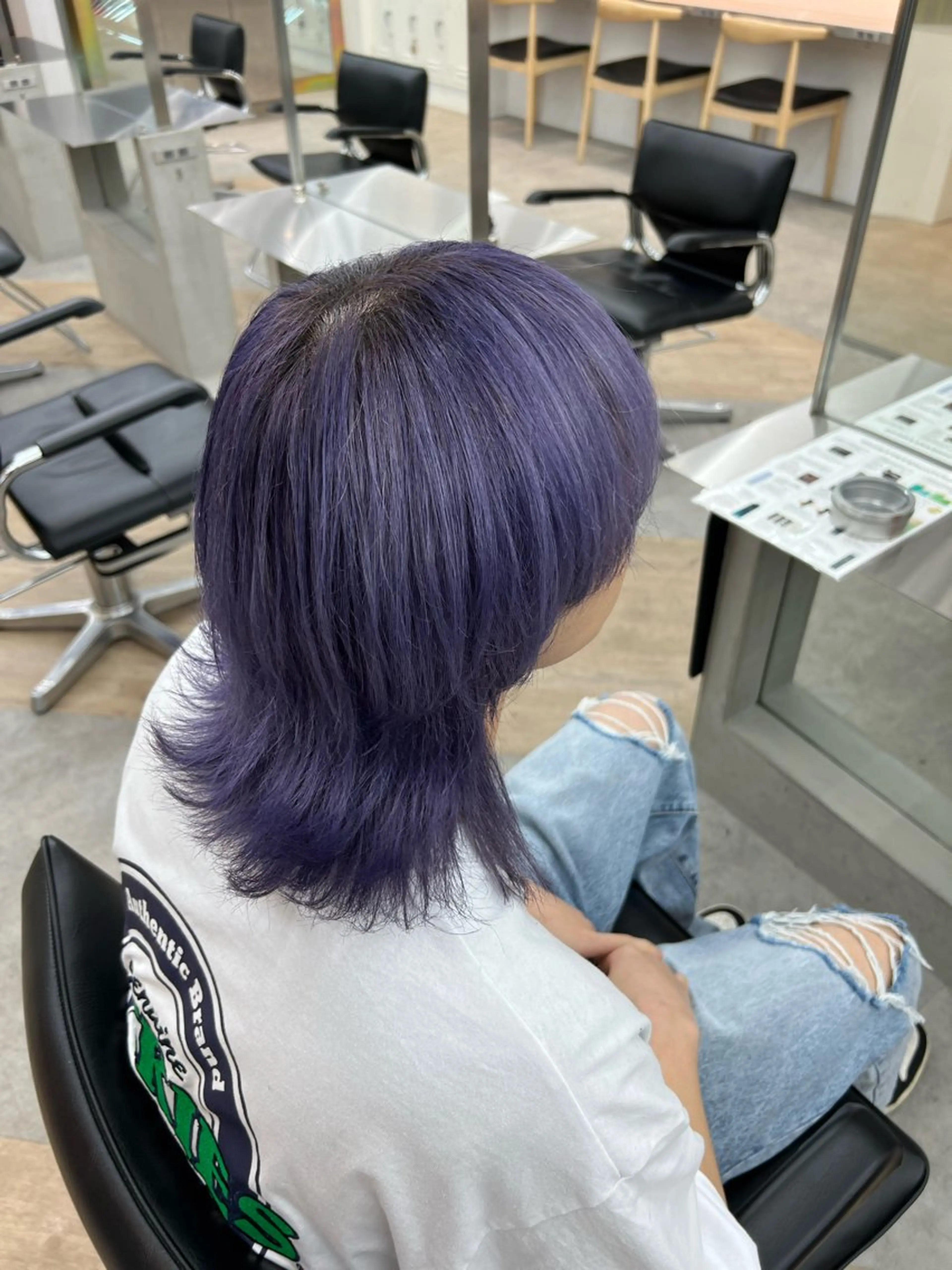 セミロング メンズ メンズブリーチ ヘアカラー 🌀toa/波巻き✨ /メンズパーマ／栄のヘアスタイル