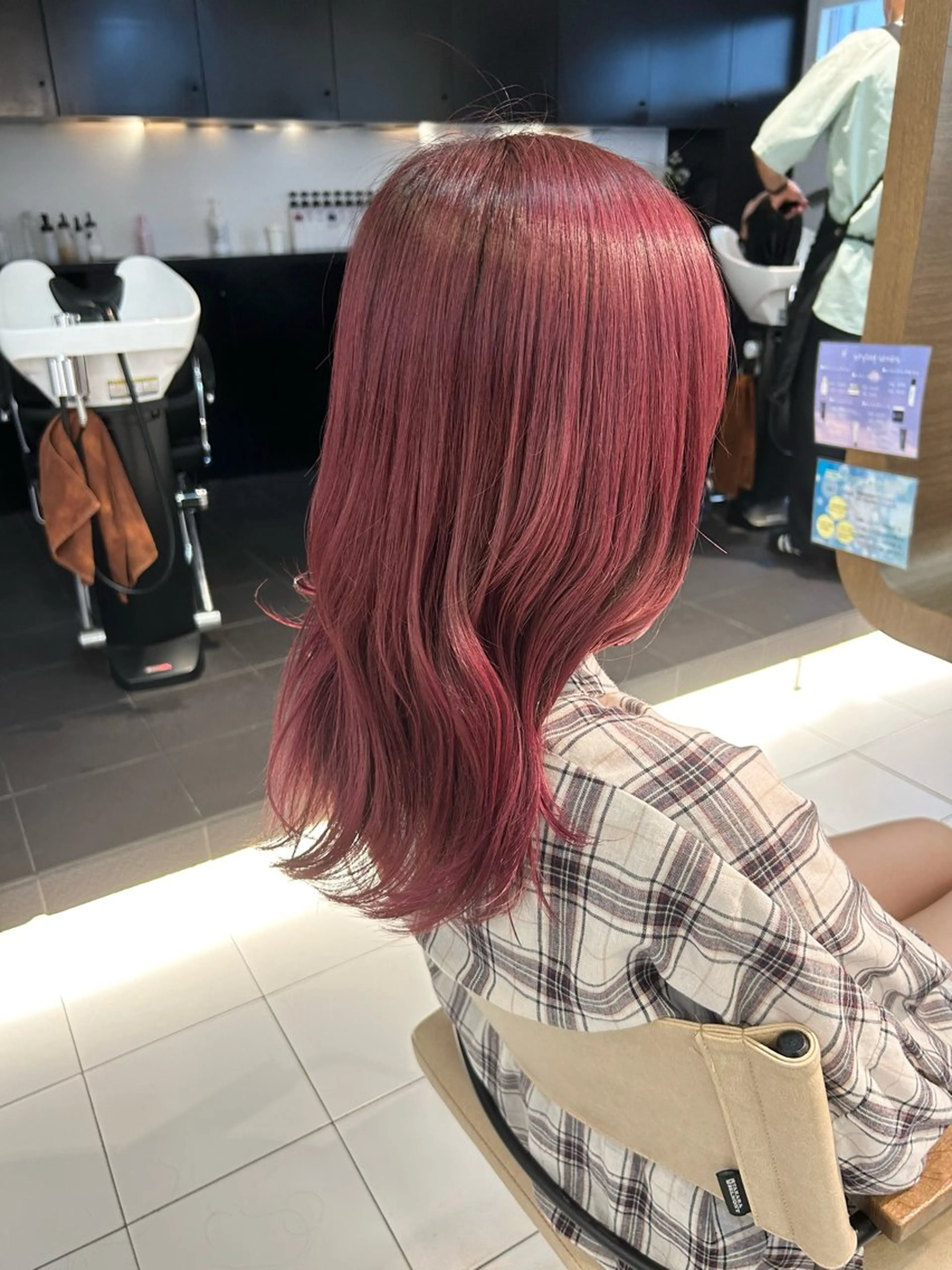 ロング カラー ピンクカラー カット ヘアカラー ダブルカラー/ウルフ 上田　航平のヘアスタイル