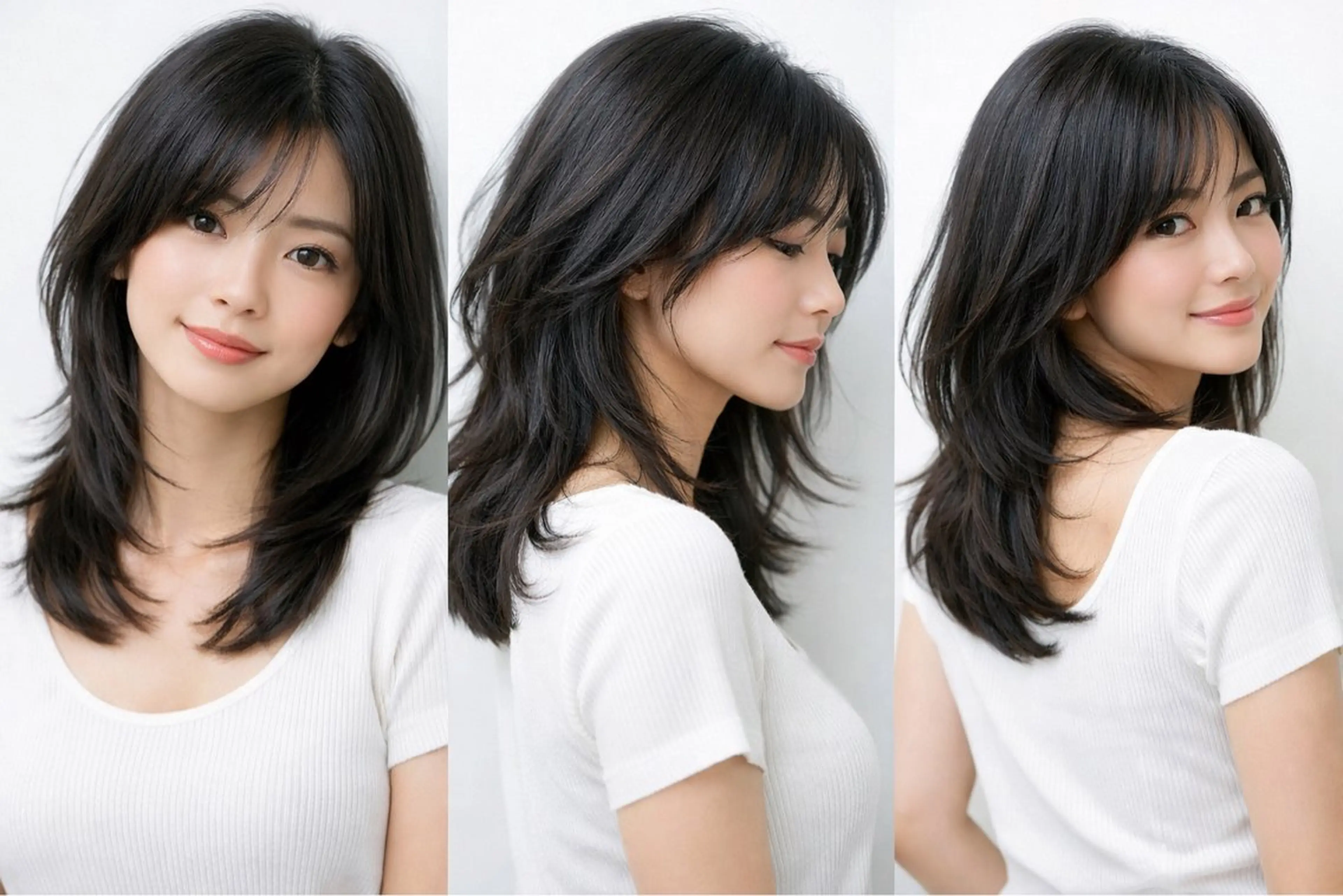 ミディアム カラー ミディアムレイヤー ハッシュカット レイヤーカット カット ヘアカラー 池袋レイヤーカット/ 顔まわりtaigaのヘアスタイル