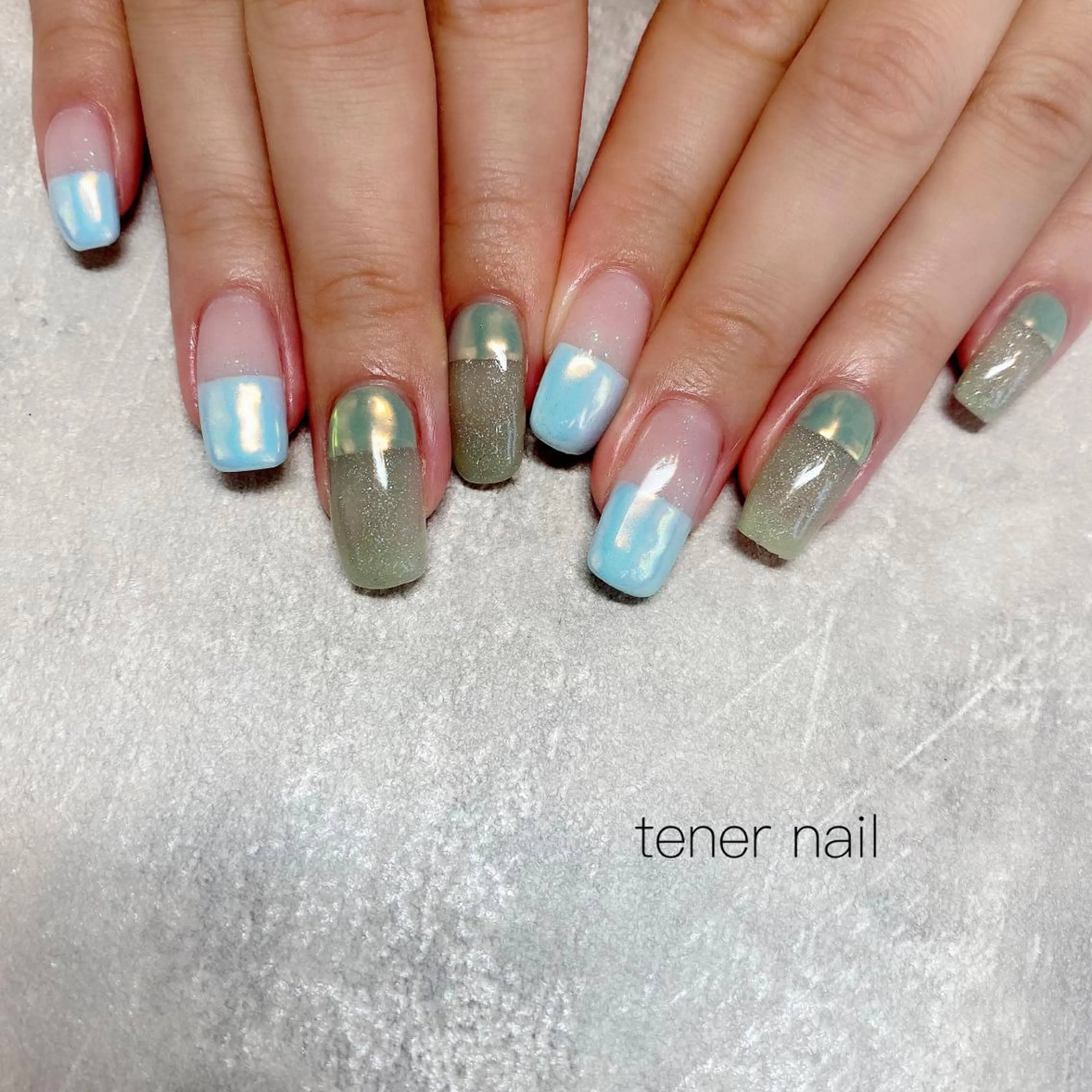 ネイル オーロラネイル フレンチネイル tener  nail  テネルネイル所属・テネルネイル tener nailのネイルデザイン