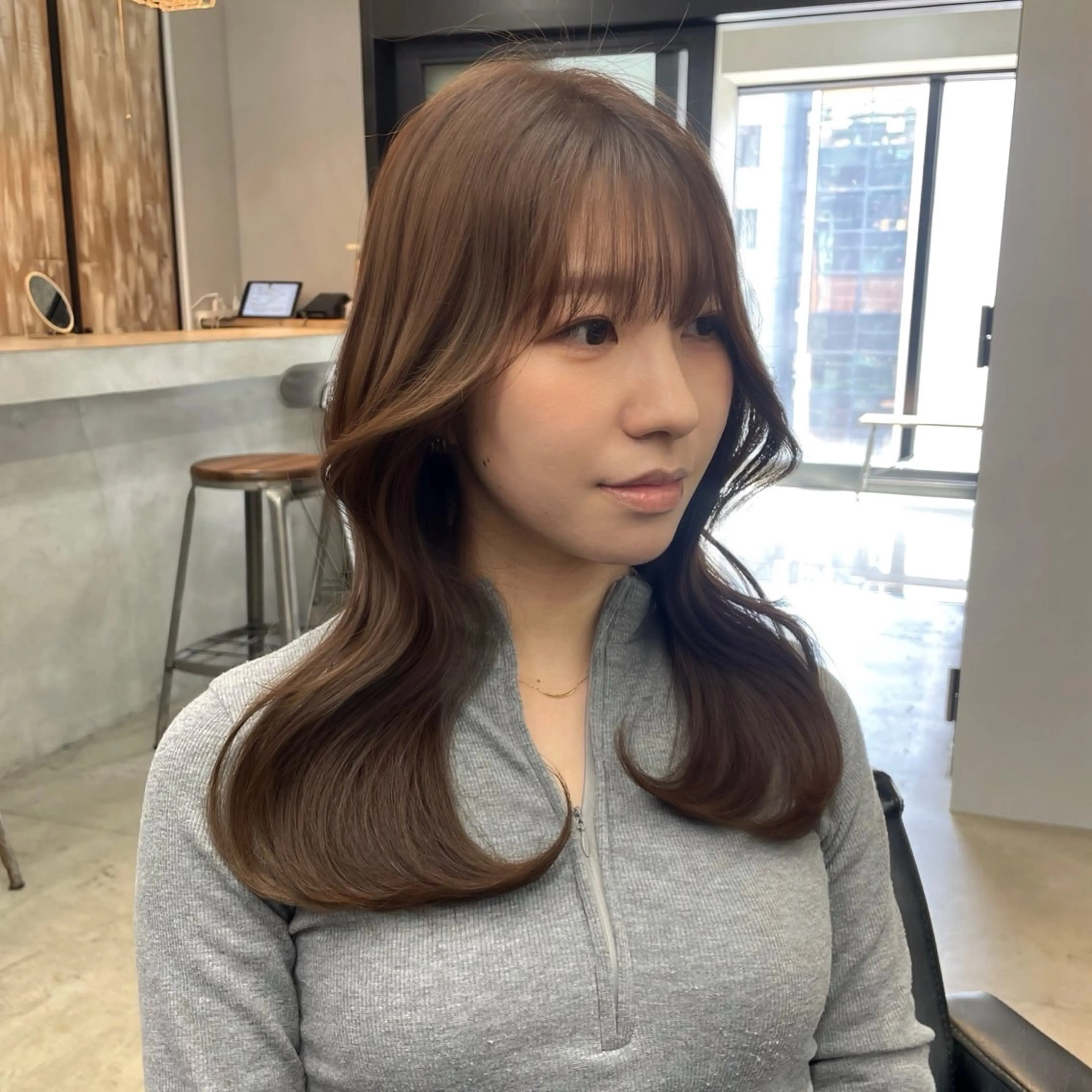 ロング カラー 新宿/韓国ヘア/ 髪質改善ストレートのヘアスタイル