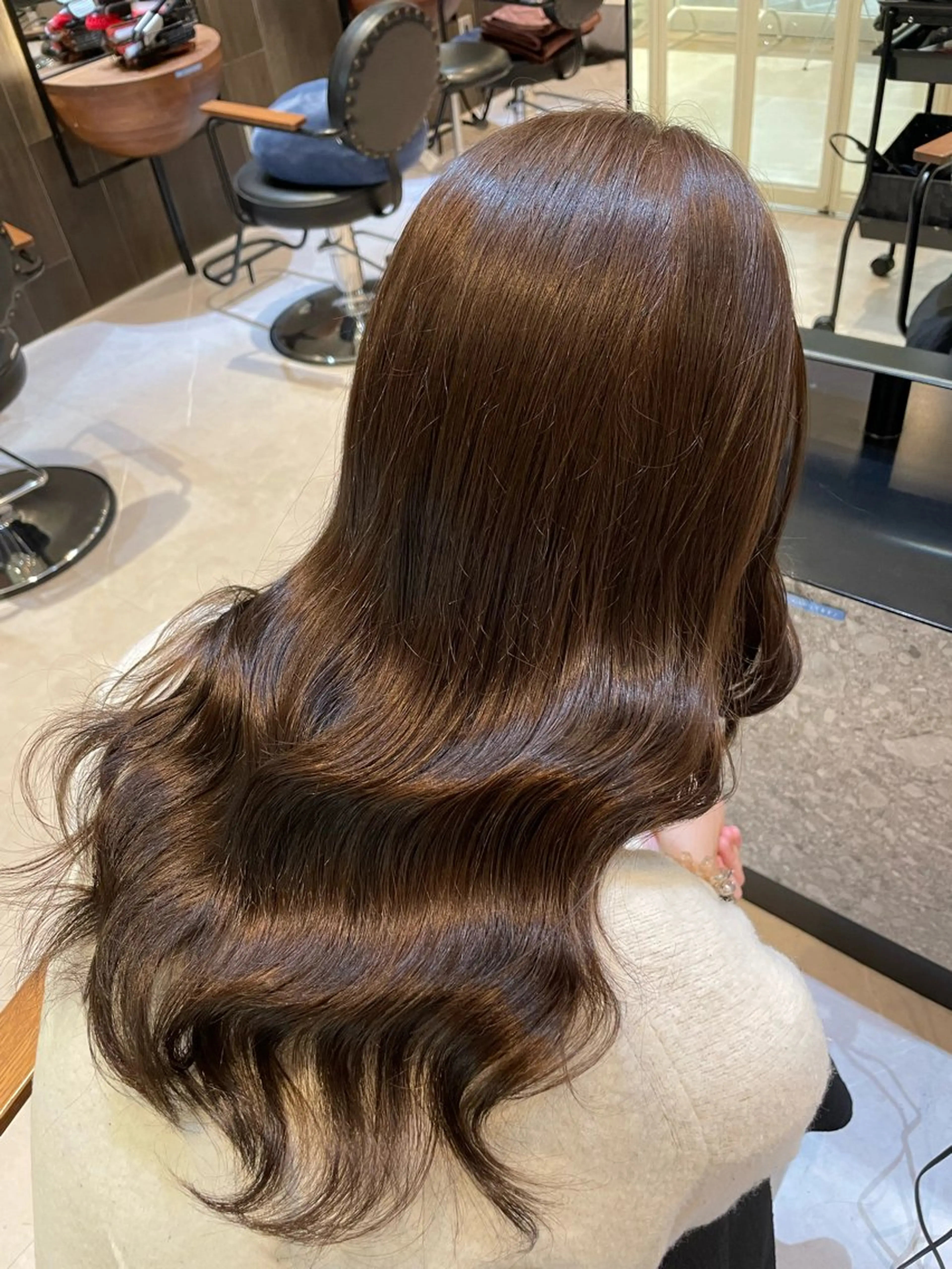 カラー ブリーチ ブラウンカラー ダブルカラー ブリーチなしカラー オリーブブラウン ヘアカラー トリートメント 透明感カラー🫧/ 髪質お悩み改善/みゆのヘアスタイル