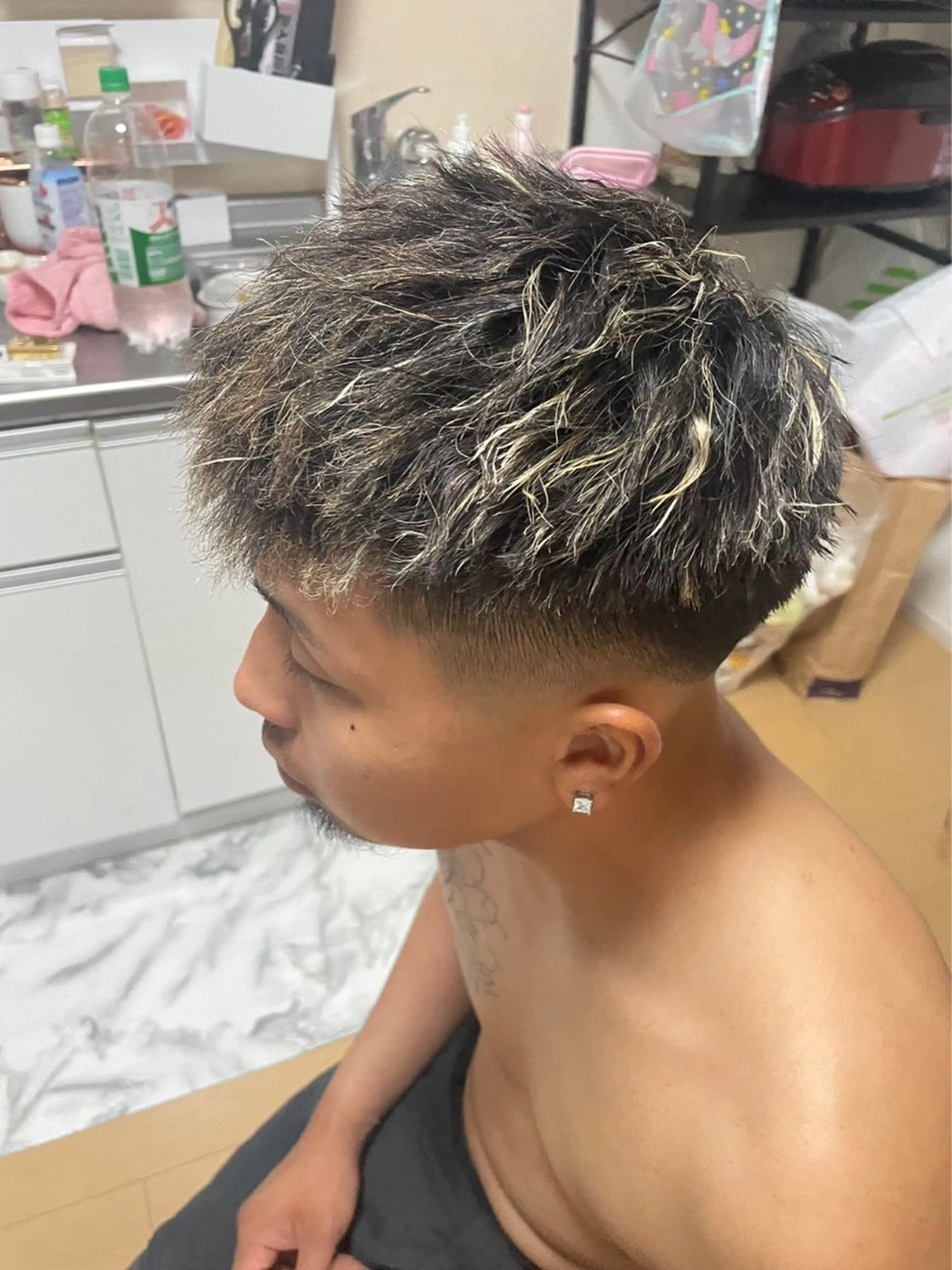 ショート パーマ メンズ HIRO GINZA barber shop 横浜店所属・ヒロ銀座　無料 フェード　細内のヘアスタイル