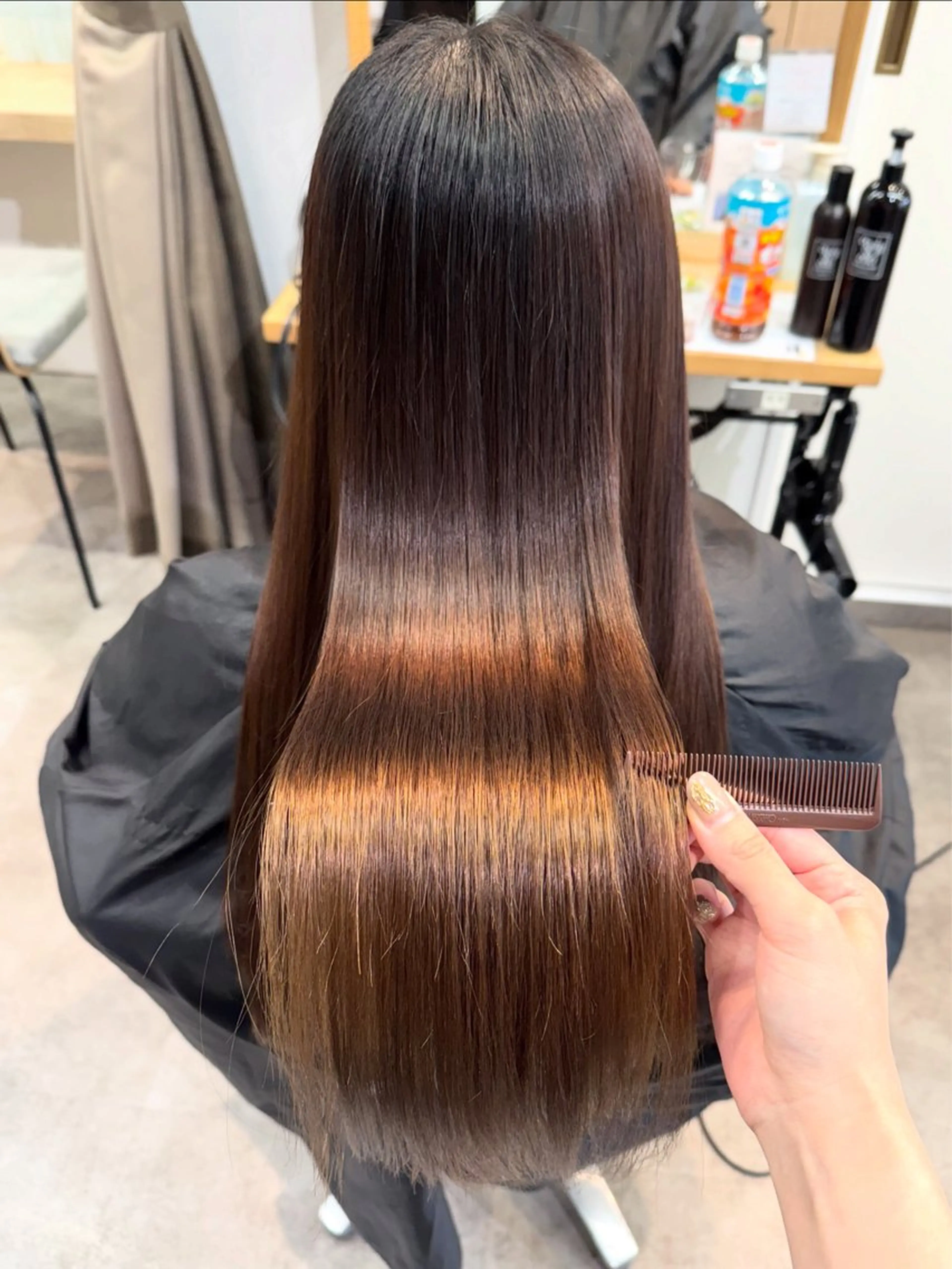 ロング パーマ 髪質改善 ロング 縮毛矯正 トリートメント ストレートパーマ カット 縮毛矯正 トリートメント 縮毛矯正/艶髪カラー /パーマ/ひふみ🌱のヘアスタイル