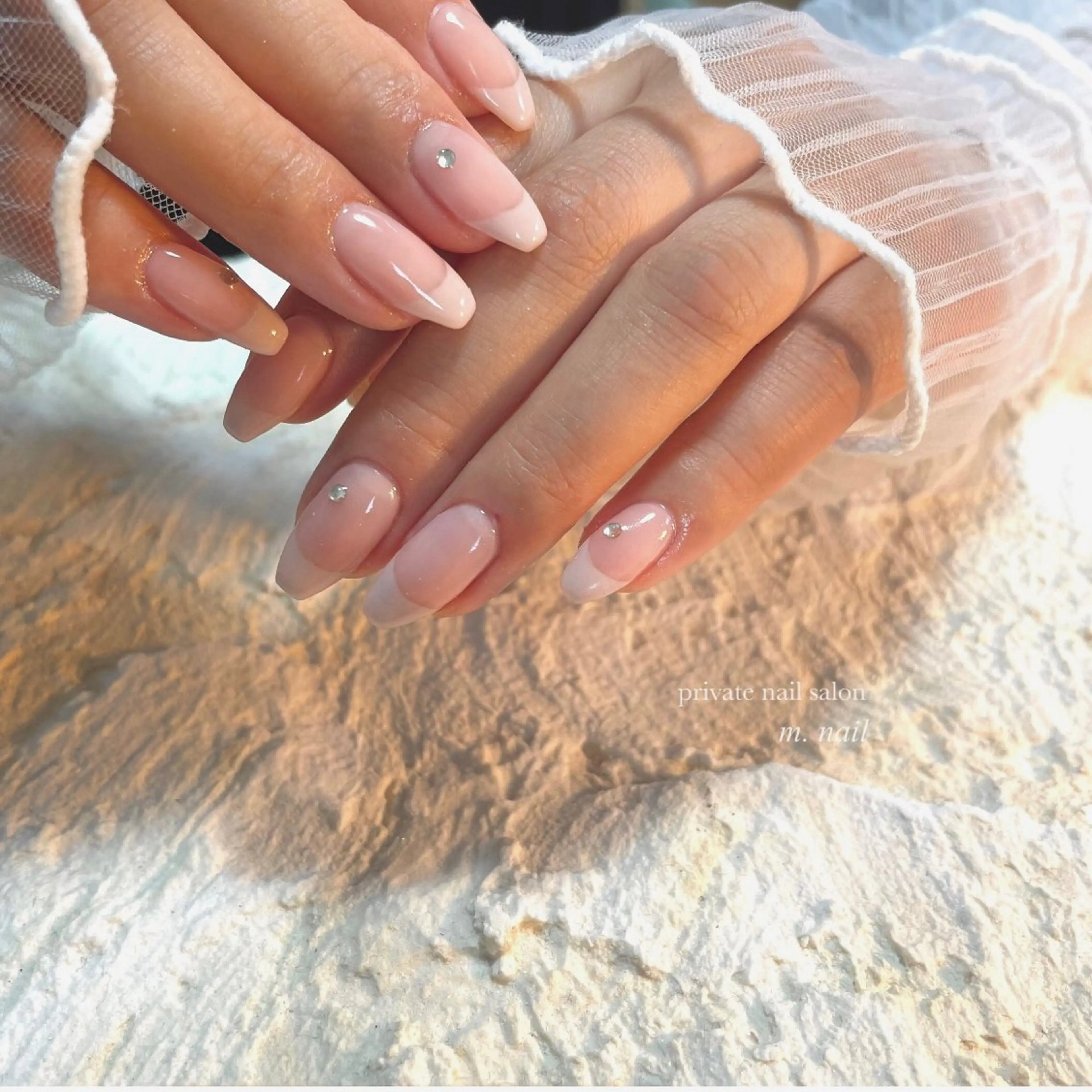 ネイル フレンチネイル オフィスネイル シンプルネイル ハンドネイル m.nail salonのネイルデザイン